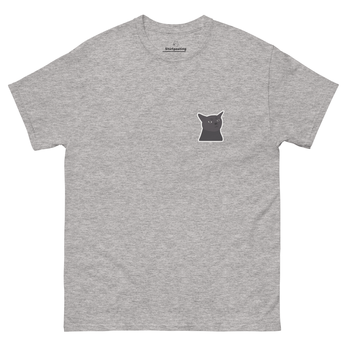 Cat Classic T-Shirt Meme - Sport Grey | Shirtposting