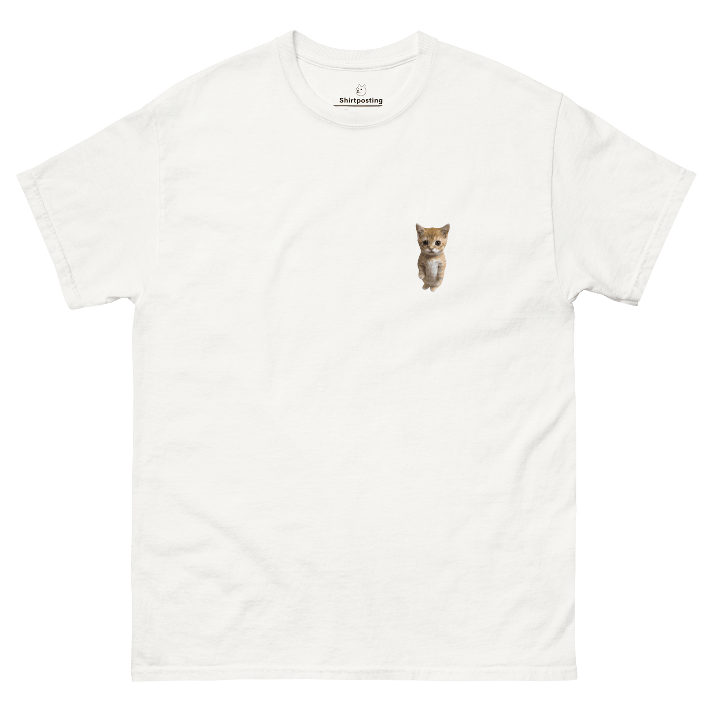 Cat Classic T-Shirt Meme - White | Shirtposting