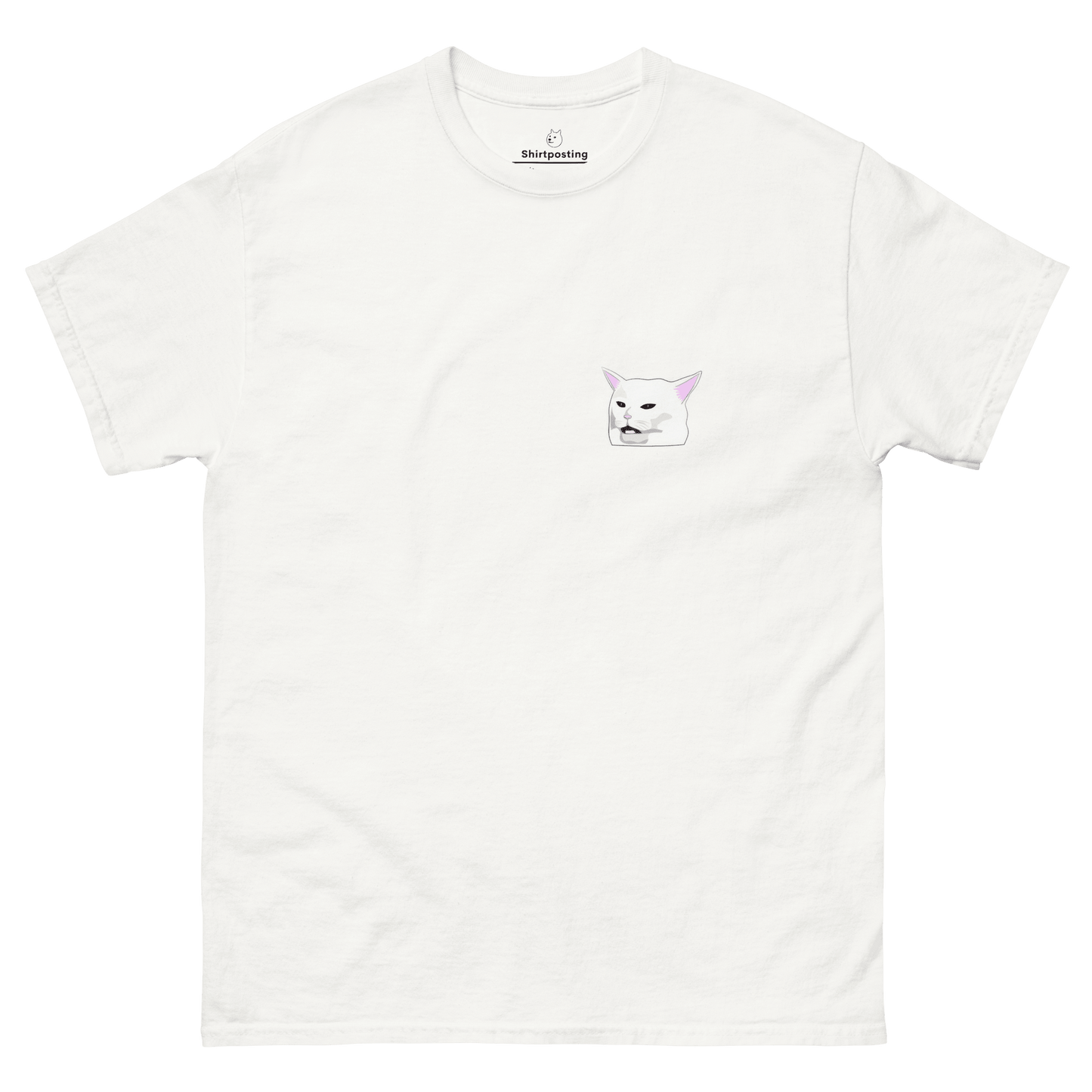 Cat Classic T-Shirt Meme - White | Shirtposting