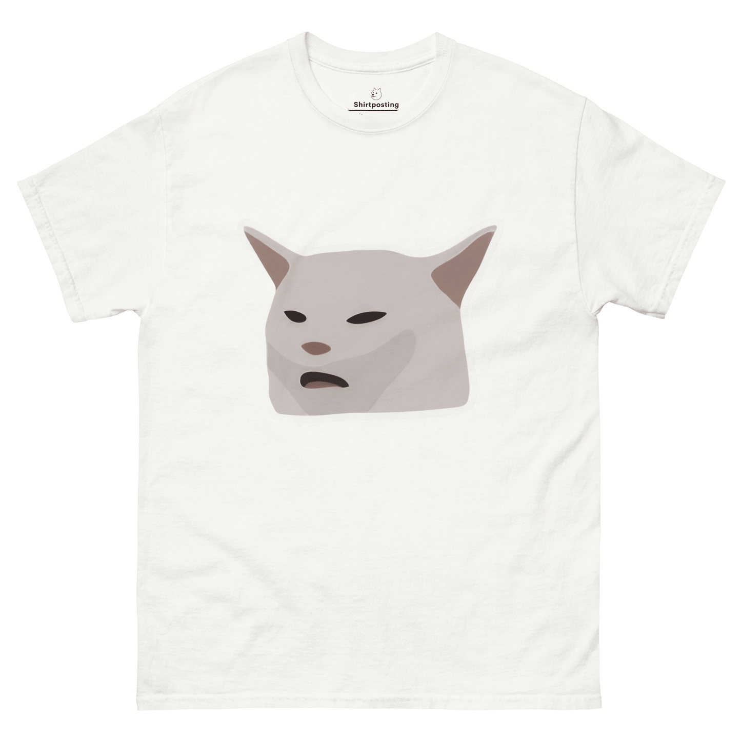 Cat Classic T-Shirt Meme - White | Shirtposting