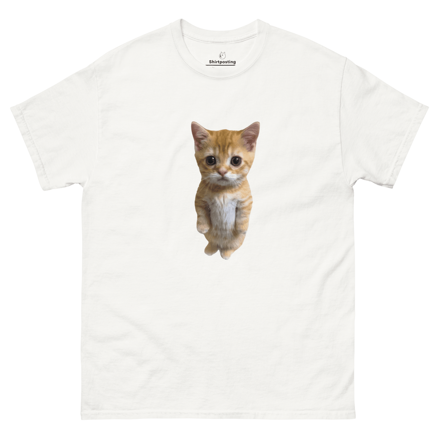 Cat Classic T-Shirt Meme - White | Shirtposting