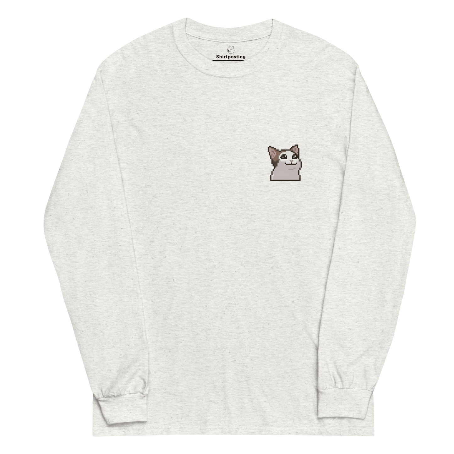 Cat Long Sleeve T-Shirt Meme - Ash | Shirtposting