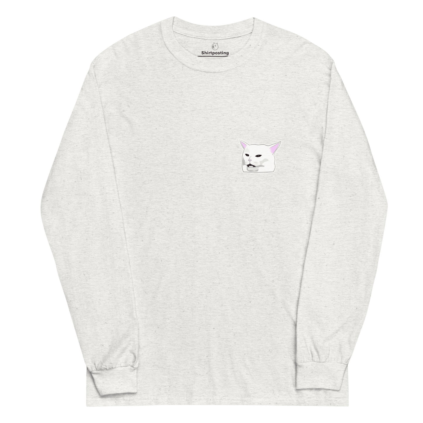 Cat Long Sleeve T-Shirt Meme - Ash | Shirtposting