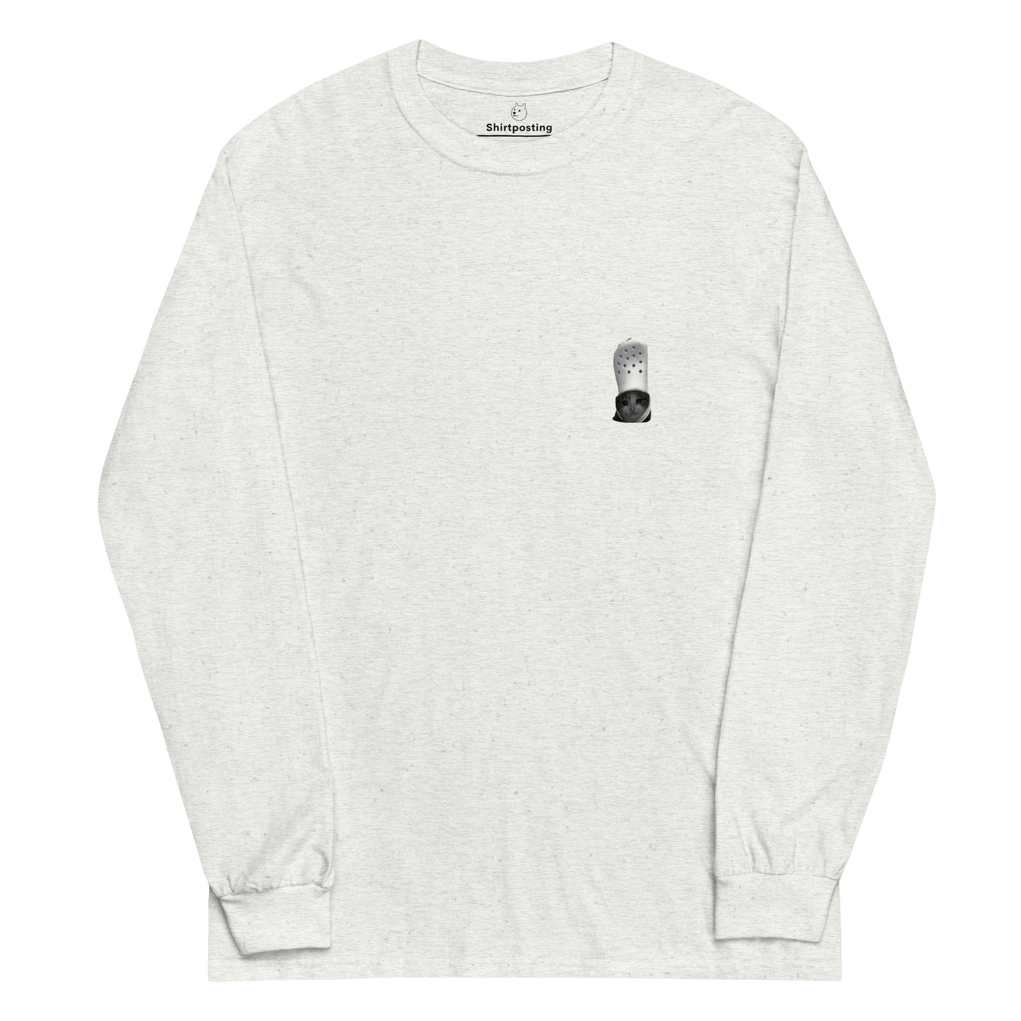 Cat Long Sleeve T-Shirt Meme - Ash | Shirtposting