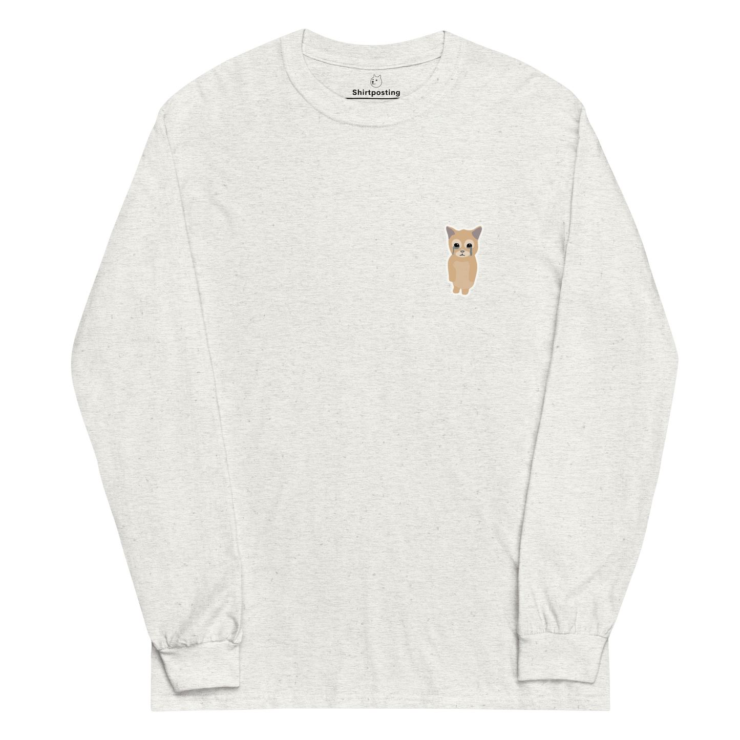 Cat Long Sleeve T-Shirt Meme - Ash | Shirtposting