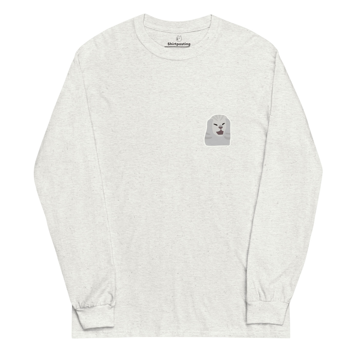 Cat Long Sleeve T-Shirt Meme - Ash | Shirtposting