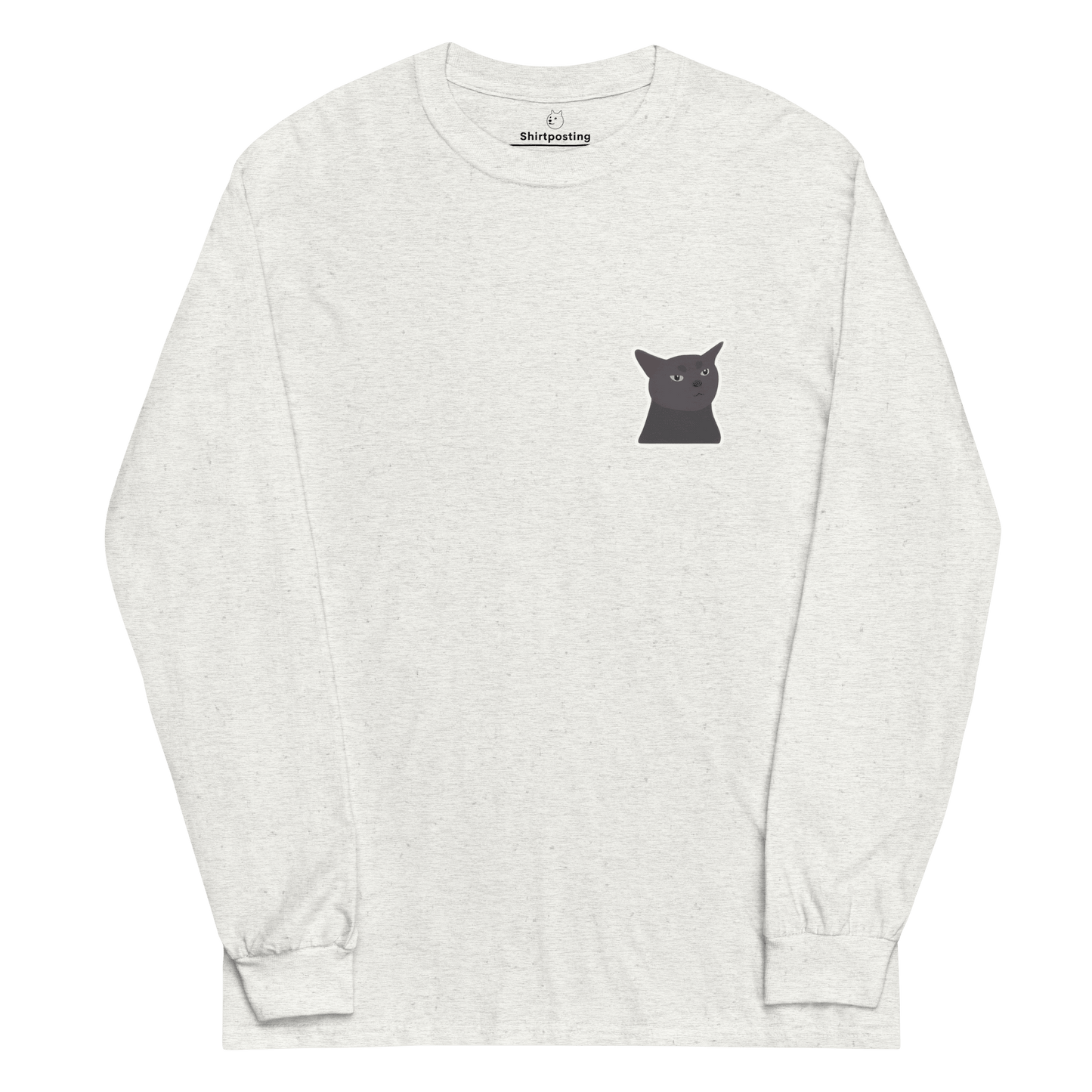 Cat Long Sleeve T-Shirt Meme - Ash | Shirtposting