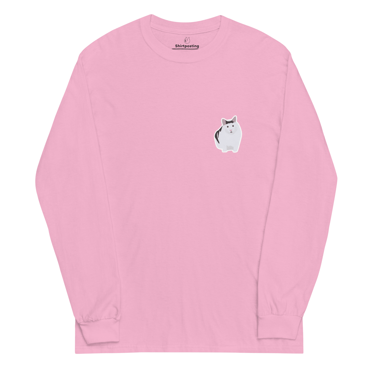 Cat Long Sleeve T-Shirt Meme - Light Pink | Shirtposting