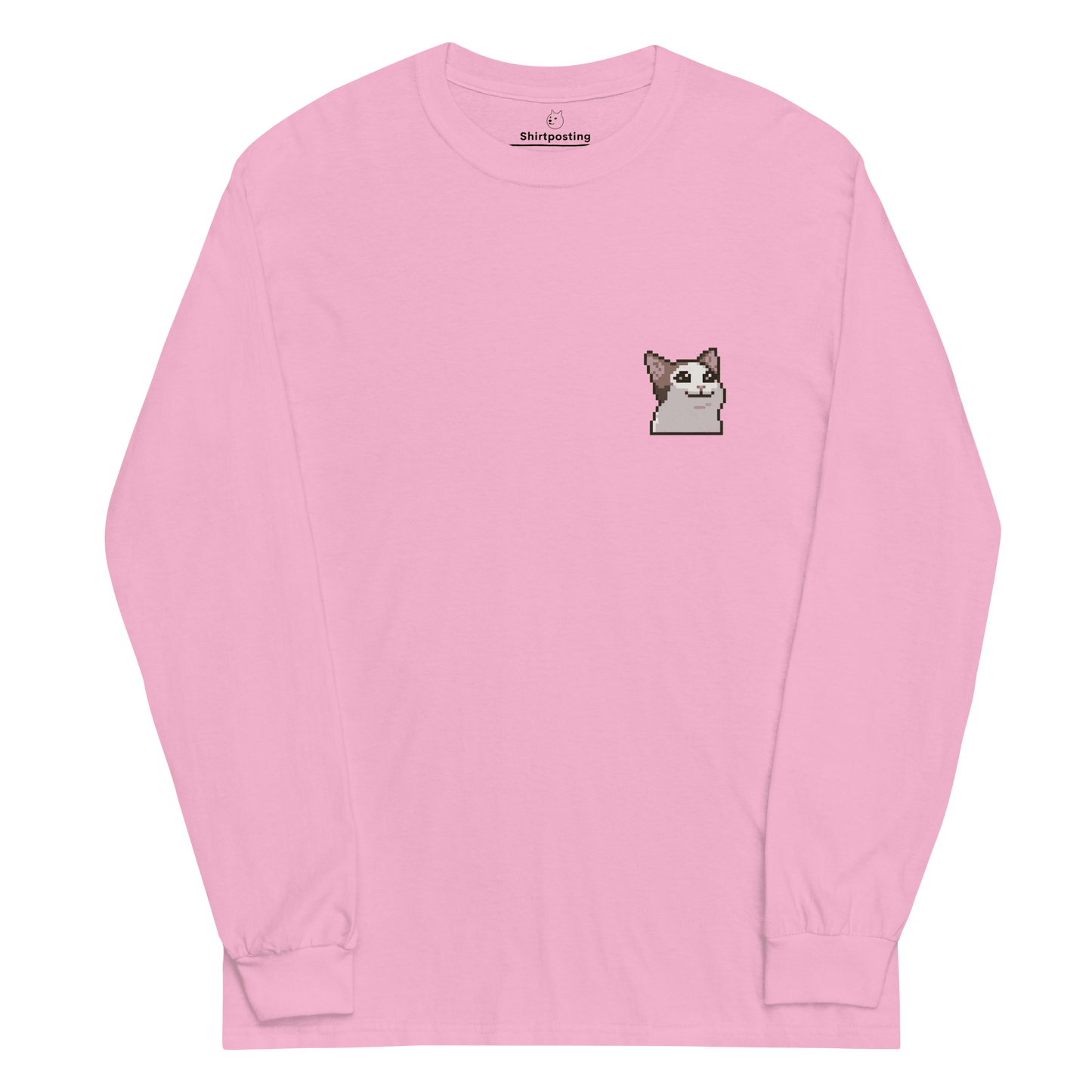Cat Long Sleeve T-Shirt Meme - Light Pink | Shirtposting