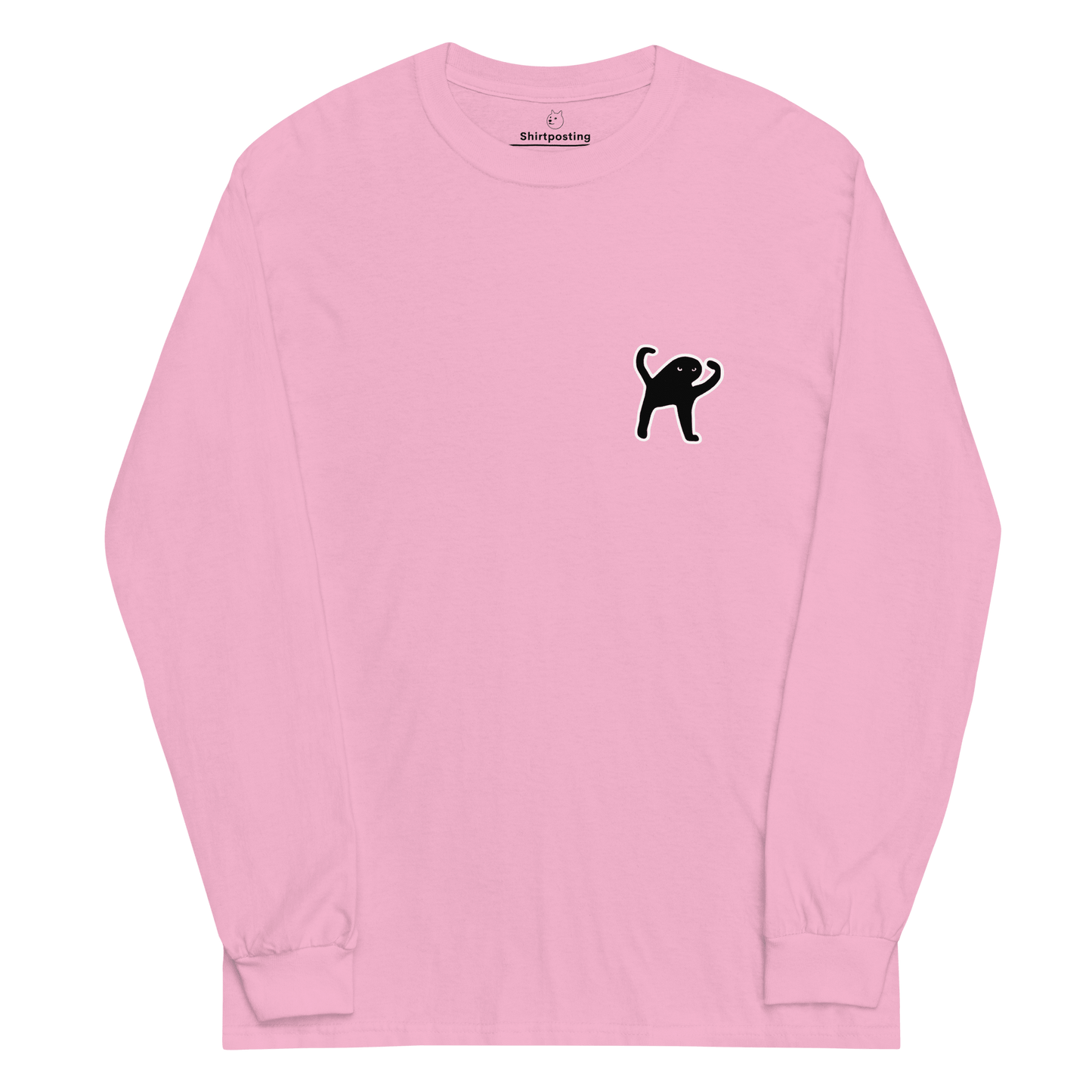 Cat Long Sleeve T-Shirt Meme - Light Pink | Shirtposting