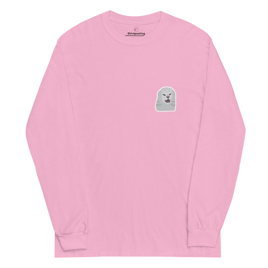 Cat Long Sleeve T-Shirt Meme - Light Pink | Shirtposting
