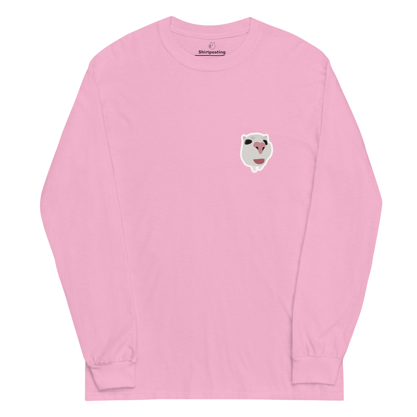 Cat Long Sleeve T-Shirt Meme - Light Pink | Shirtposting