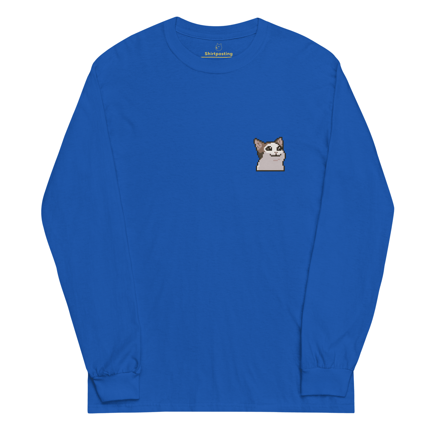 Cat Long Sleeve T-Shirt Meme - Royal | Shirtposting