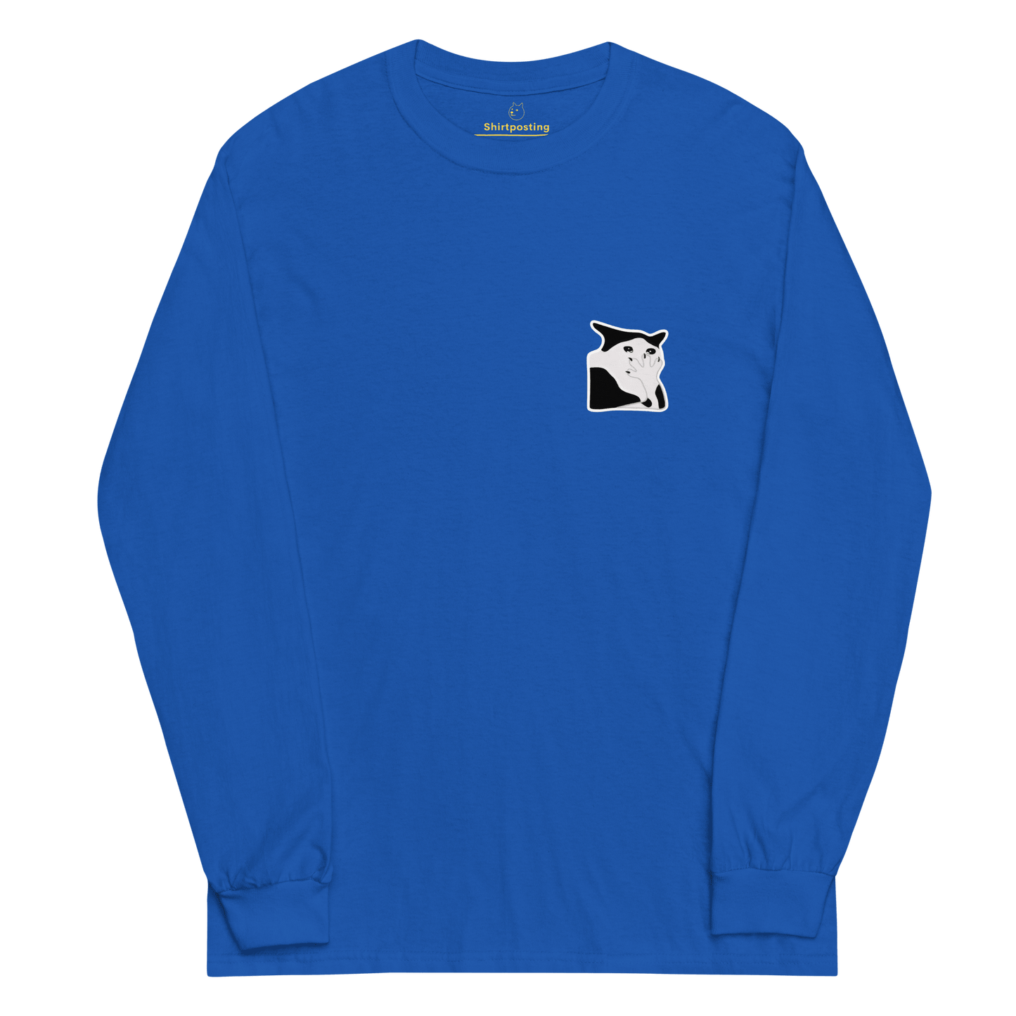 Cat Long Sleeve T-Shirt Meme - Royal | Shirtposting