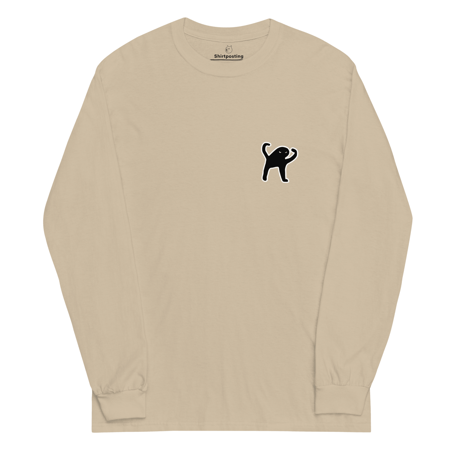 Cat Long Sleeve T-Shirt Meme - Sand | Shirtposting