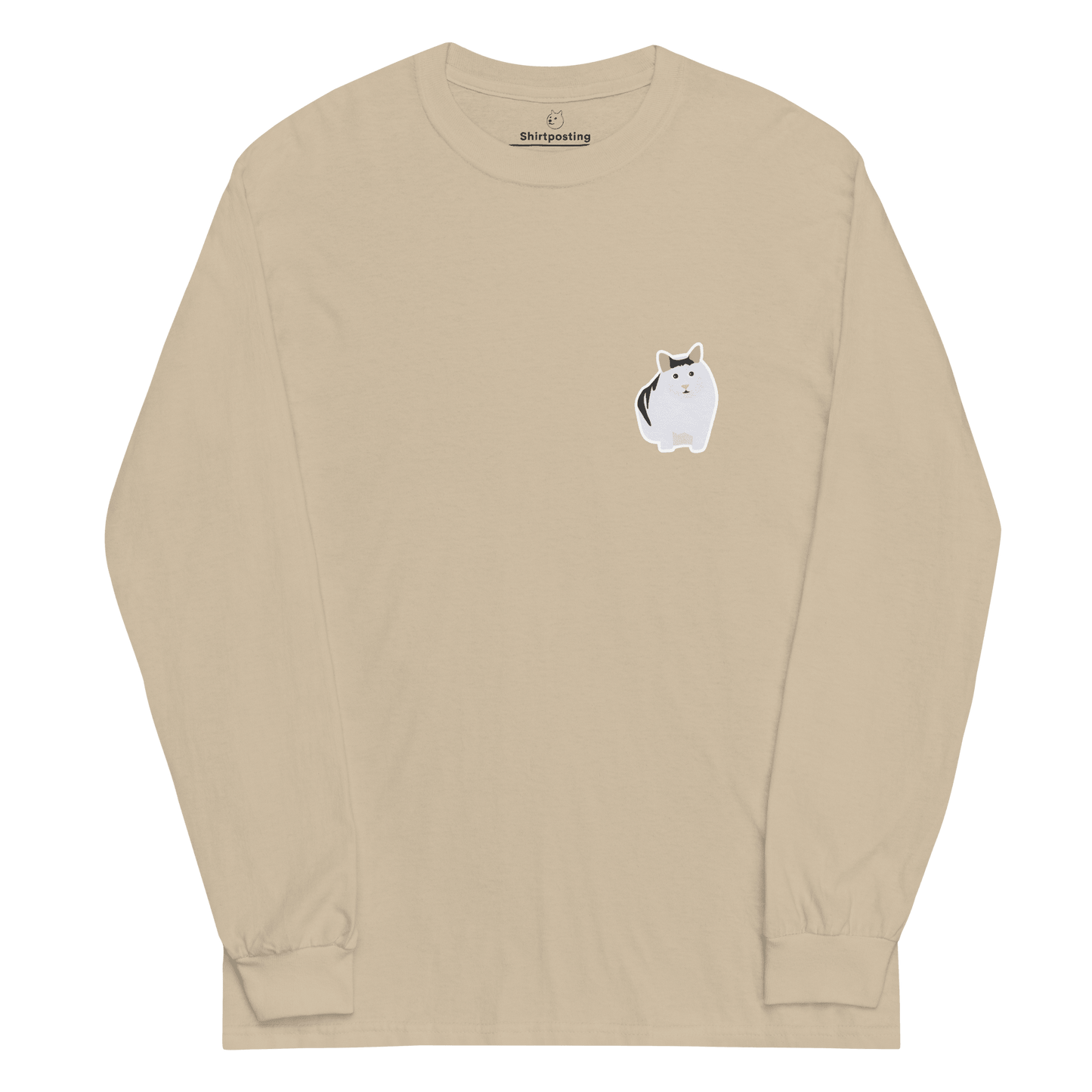 Cat Long Sleeve T-Shirt Meme - Sand | Shirtposting