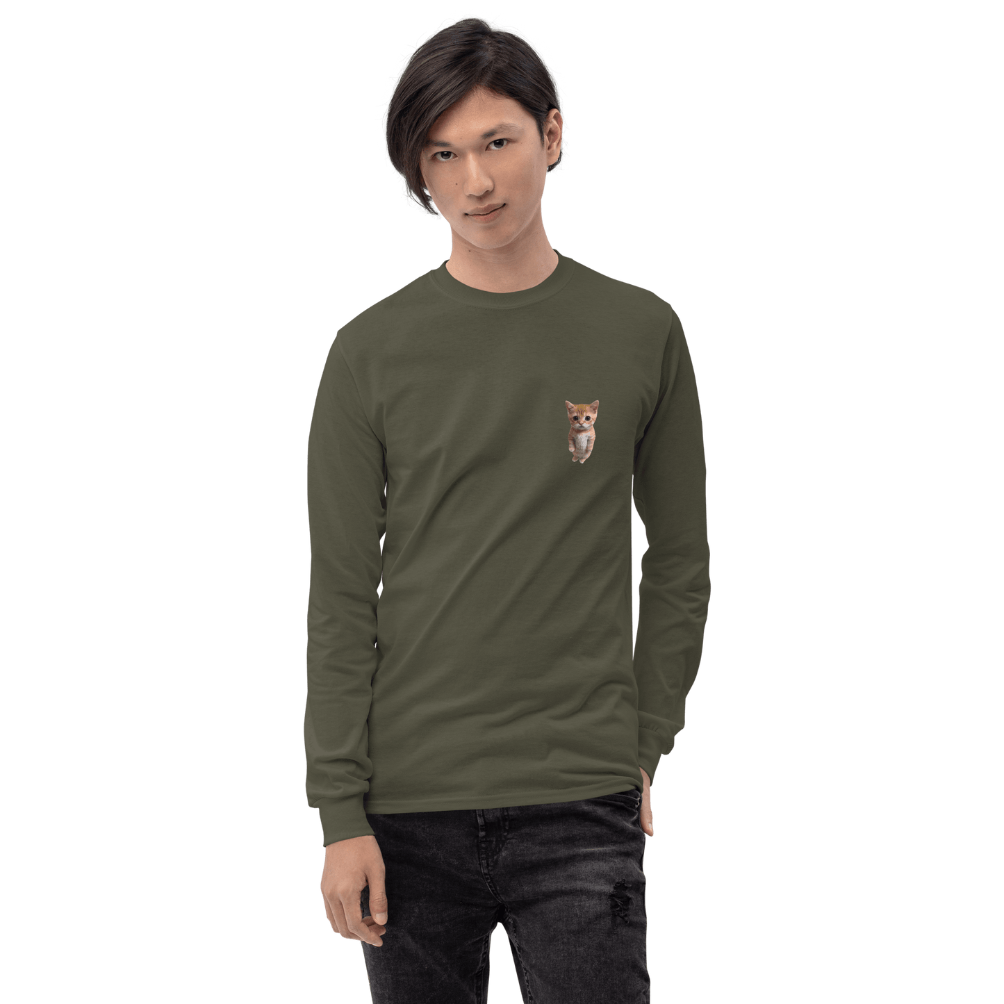 Cat Long Sleeve T-Shirt Meme - Sport Grey | Shirtposting