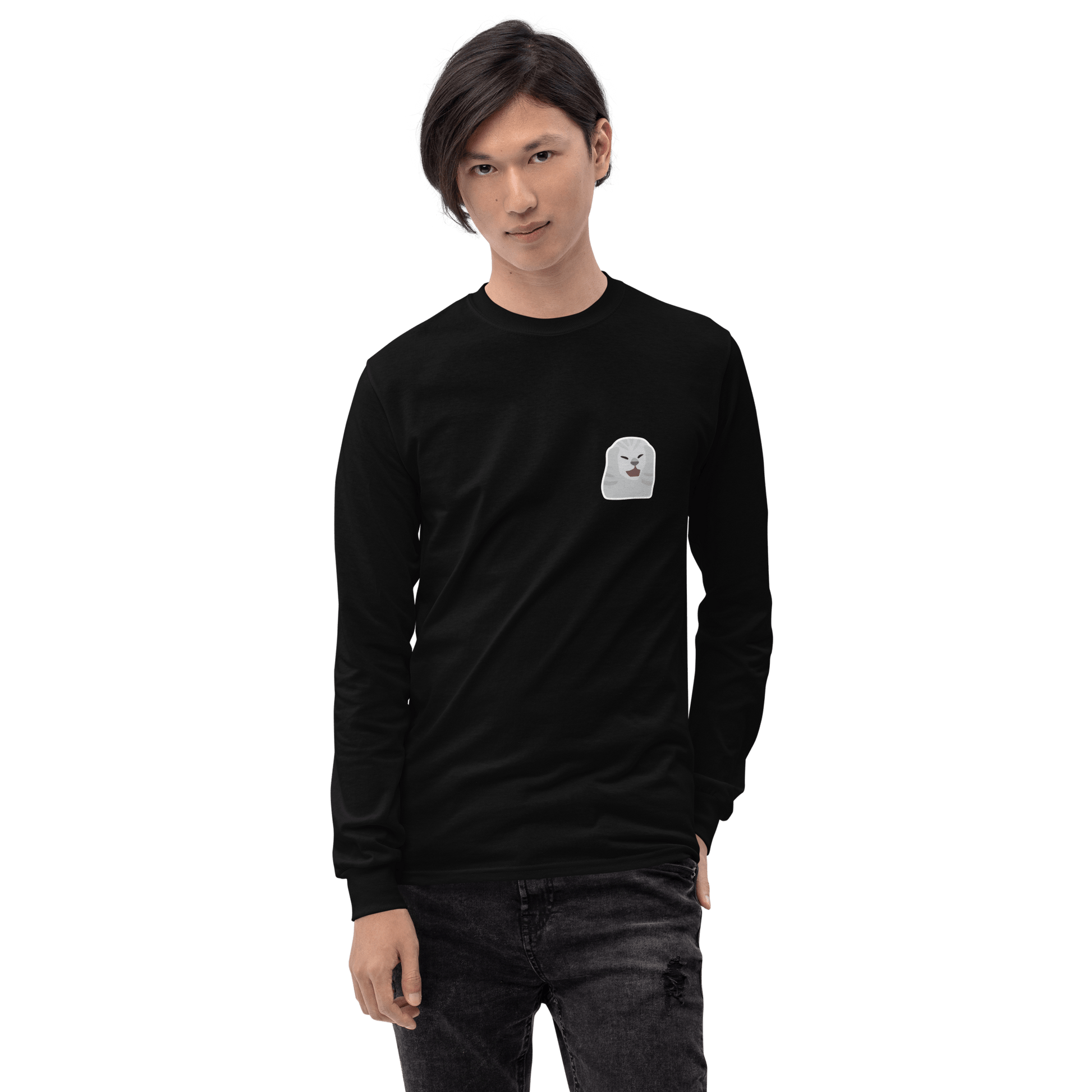Cat Long Sleeve T-Shirt Meme - Sport Grey | Shirtposting