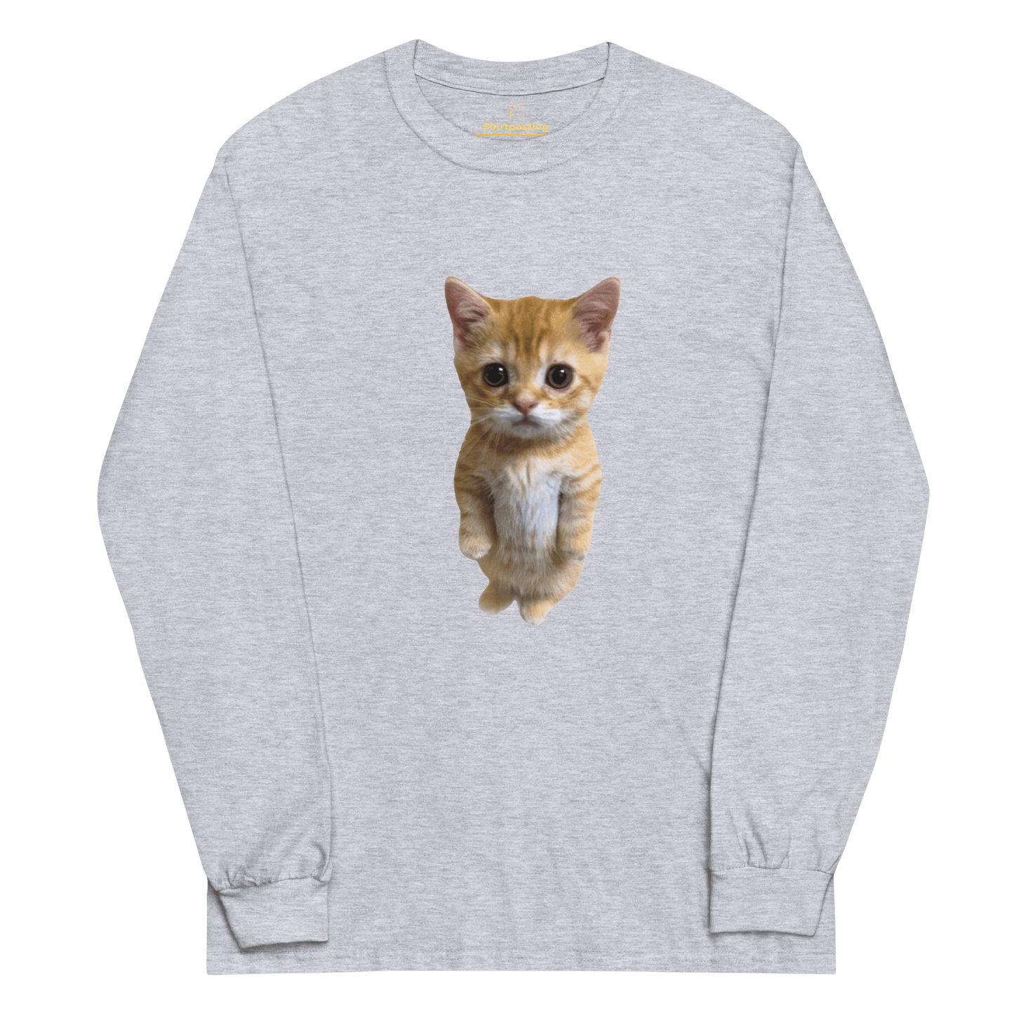 Cat Long Sleeve T-Shirt Meme - Sport Grey | Shirtposting