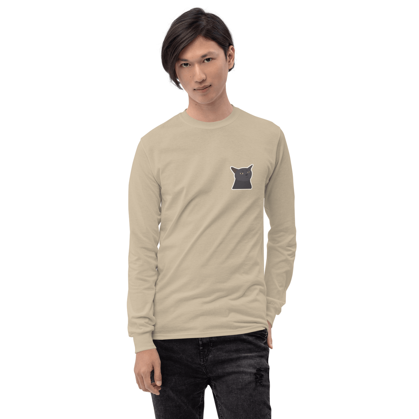Cat Long Sleeve T-Shirt Meme - Sport Grey | Shirtposting