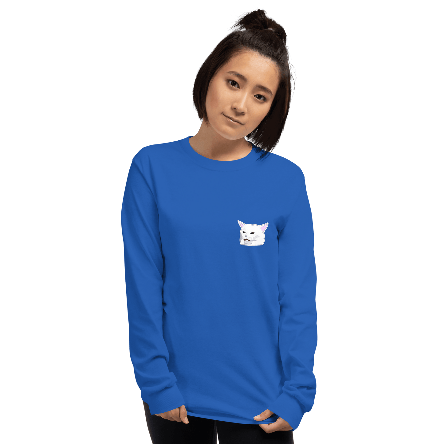 Cat Long Sleeve T-Shirt Meme - Sport Grey | Shirtposting