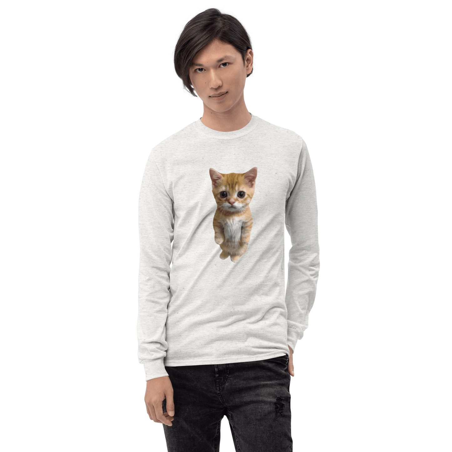 Cat Long Sleeve T-Shirt Meme - Sport Grey | Shirtposting
