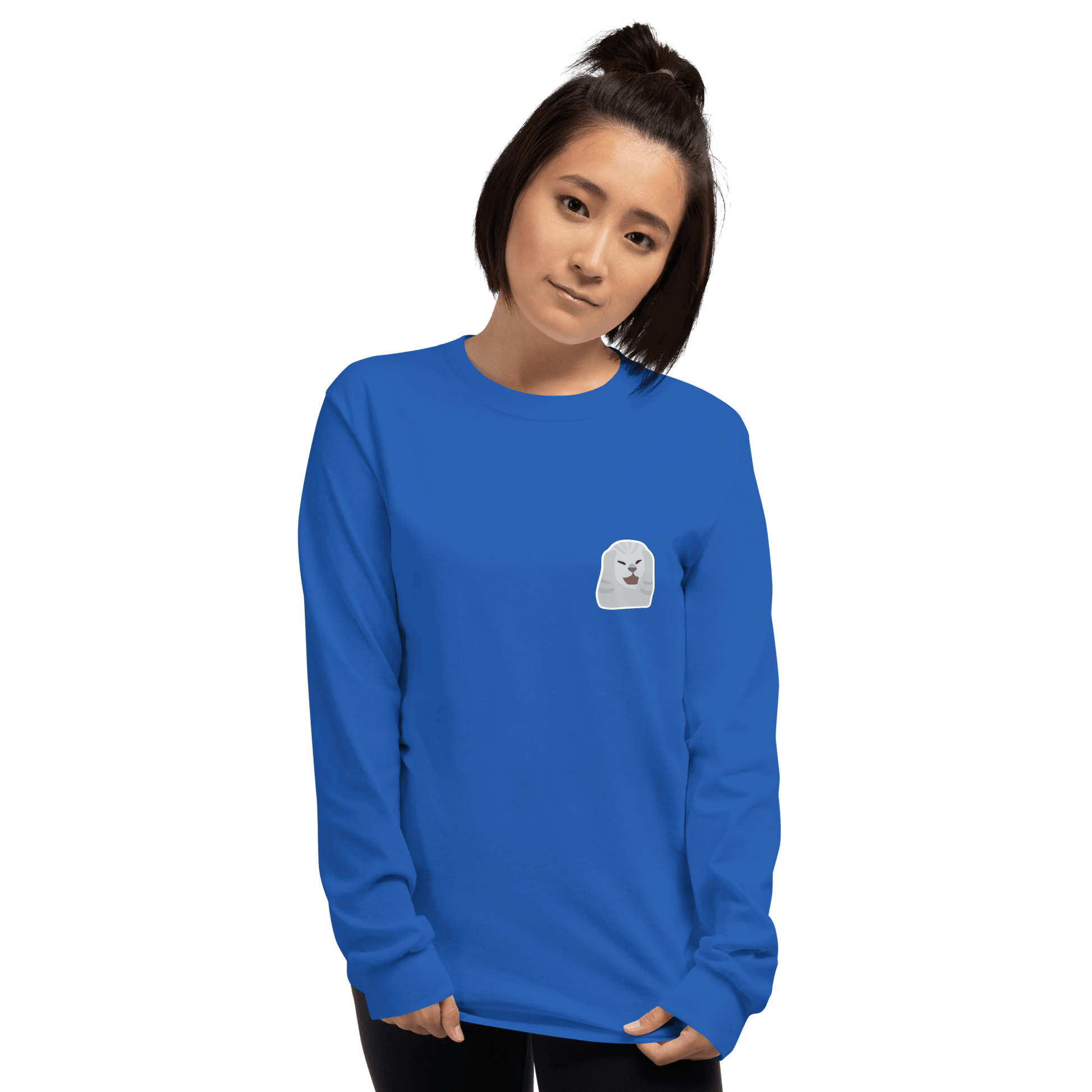 Cat Long Sleeve T-Shirt Meme - Sport Grey | Shirtposting