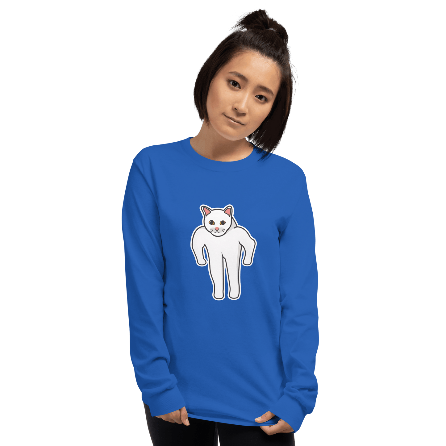 Cat Long Sleeve T-Shirt Meme - Sport Grey | Shirtposting