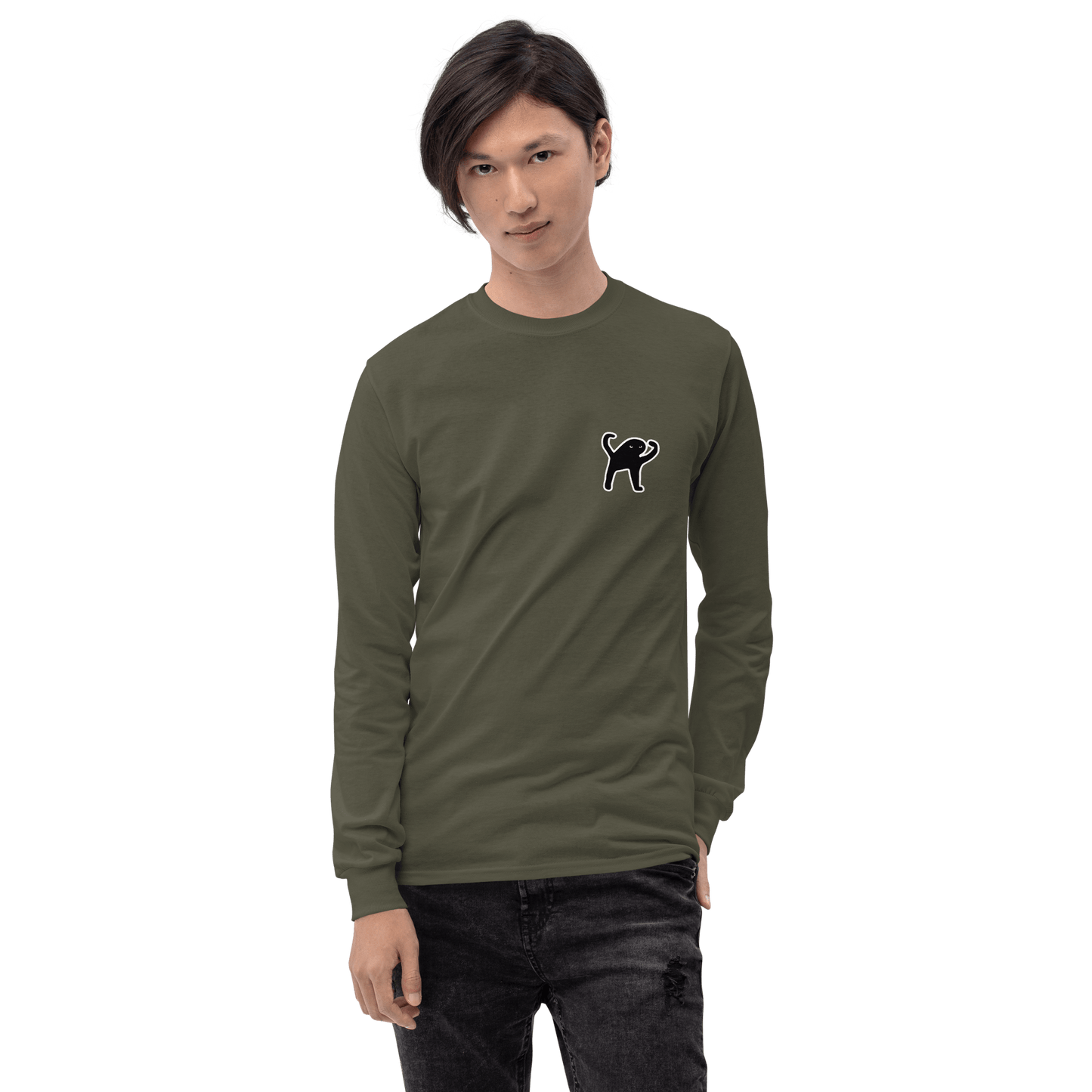 Cat Long Sleeve T-Shirt Meme - Sport Grey | Shirtposting