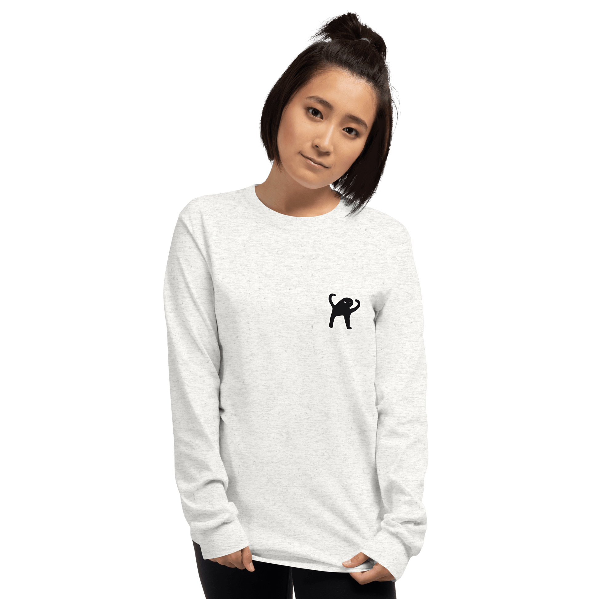 Cat Long Sleeve T-Shirt Meme - Sport Grey | Shirtposting
