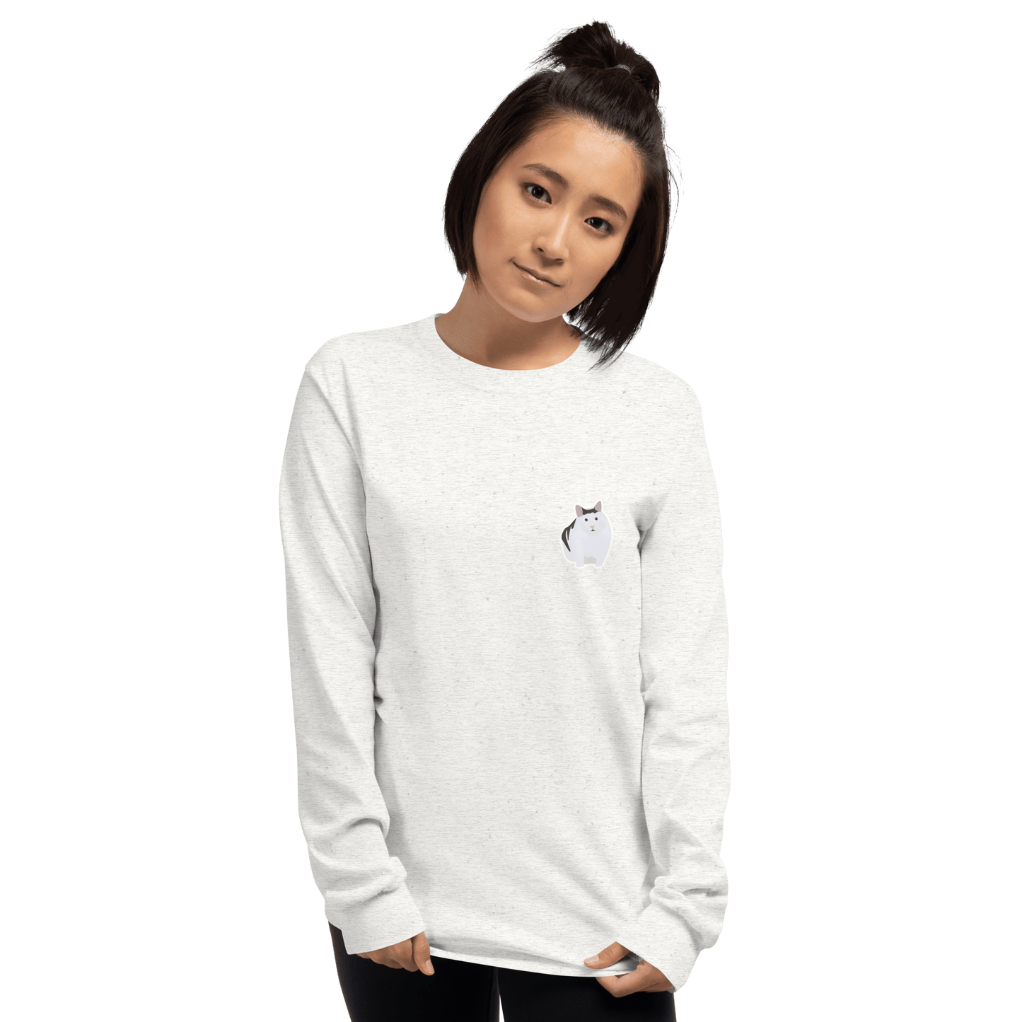 Cat Long Sleeve T-Shirt Meme - Sport Grey | Shirtposting