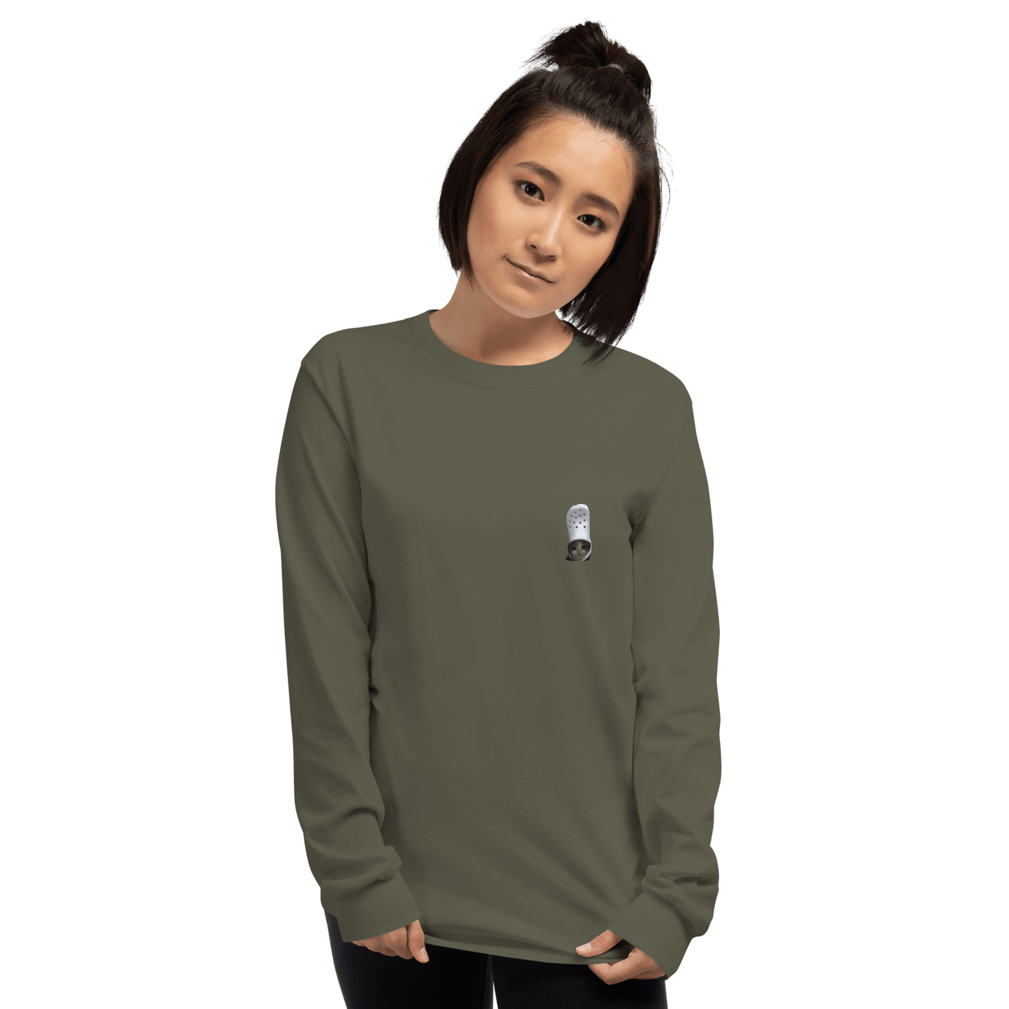 Cat Long Sleeve T-Shirt Meme - Sport Grey | Shirtposting