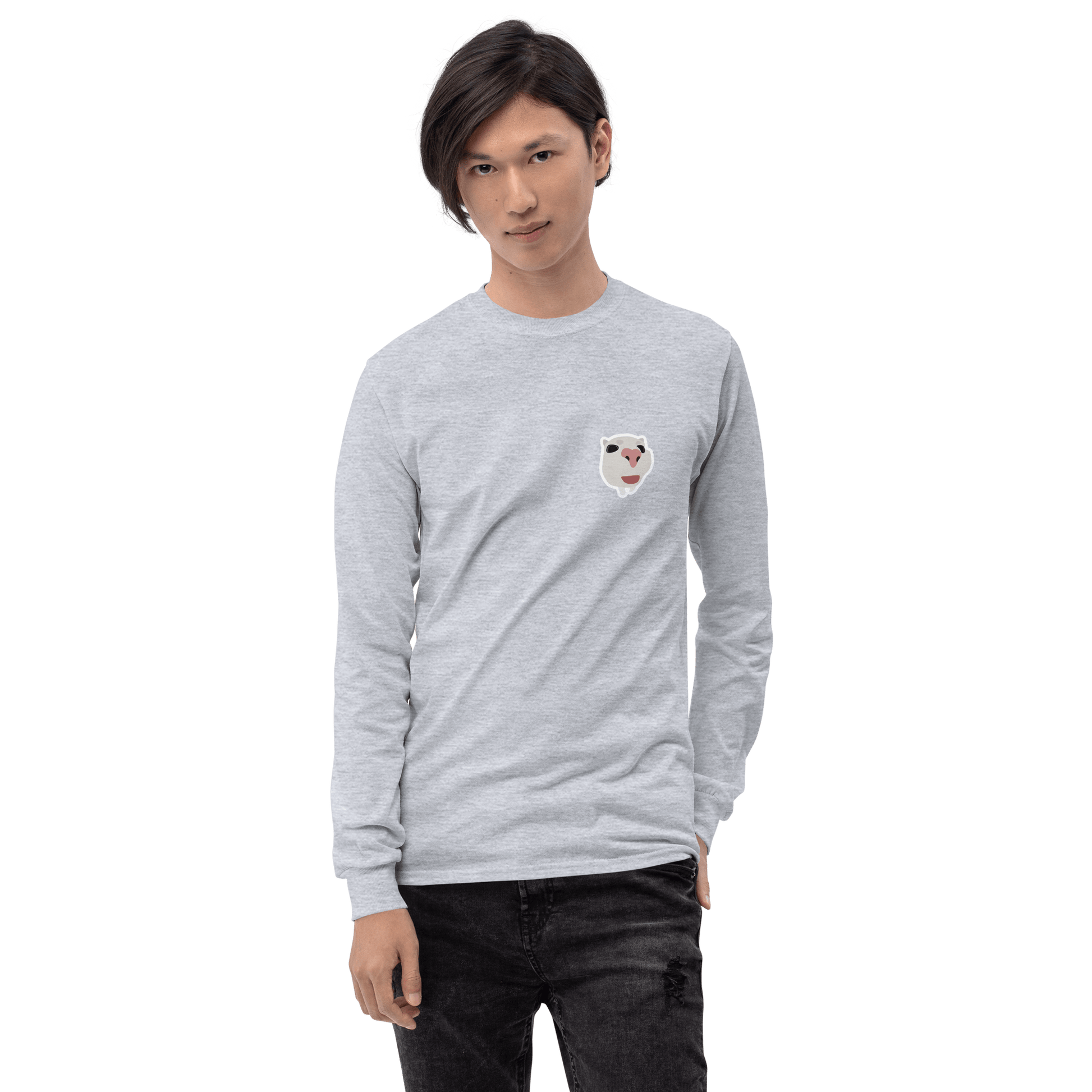 Cat Long Sleeve T-Shirt Meme - Sport Grey | Shirtposting