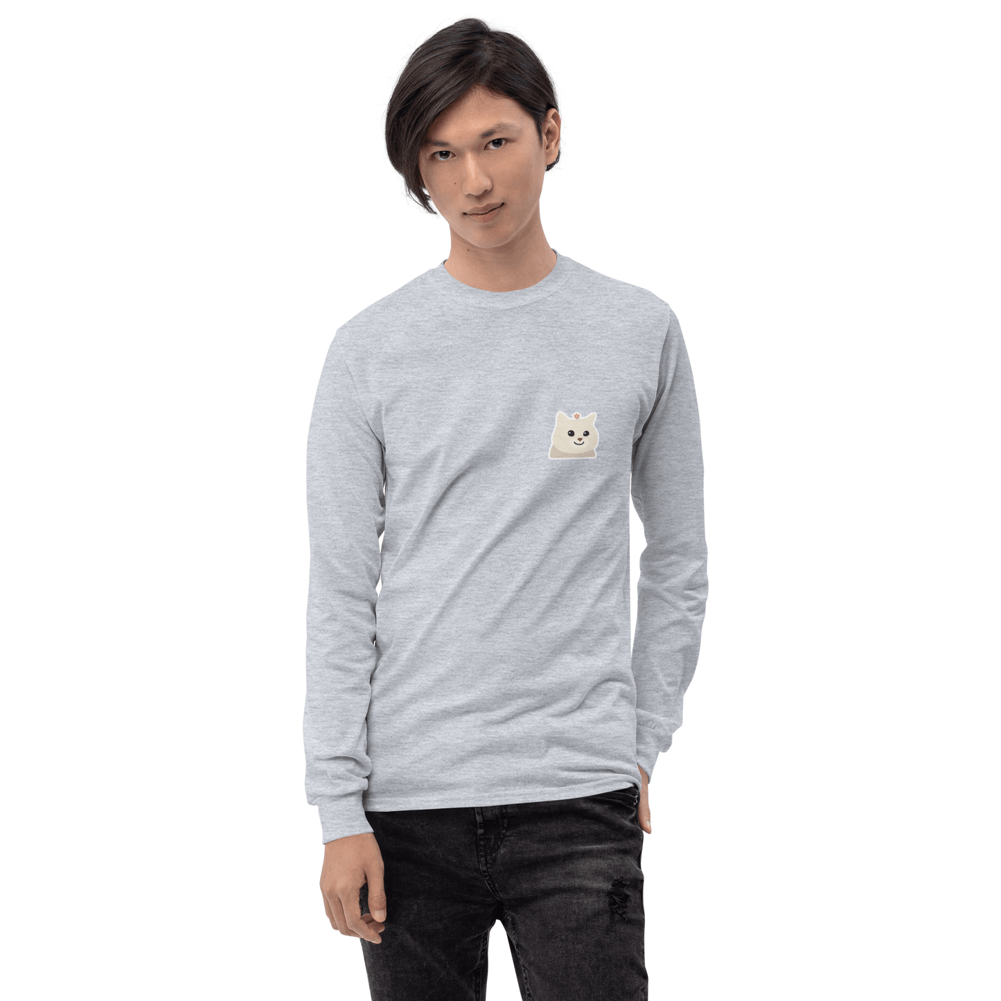 Cat Long Sleeve T-Shirt Meme - Sport Grey | Shirtposting