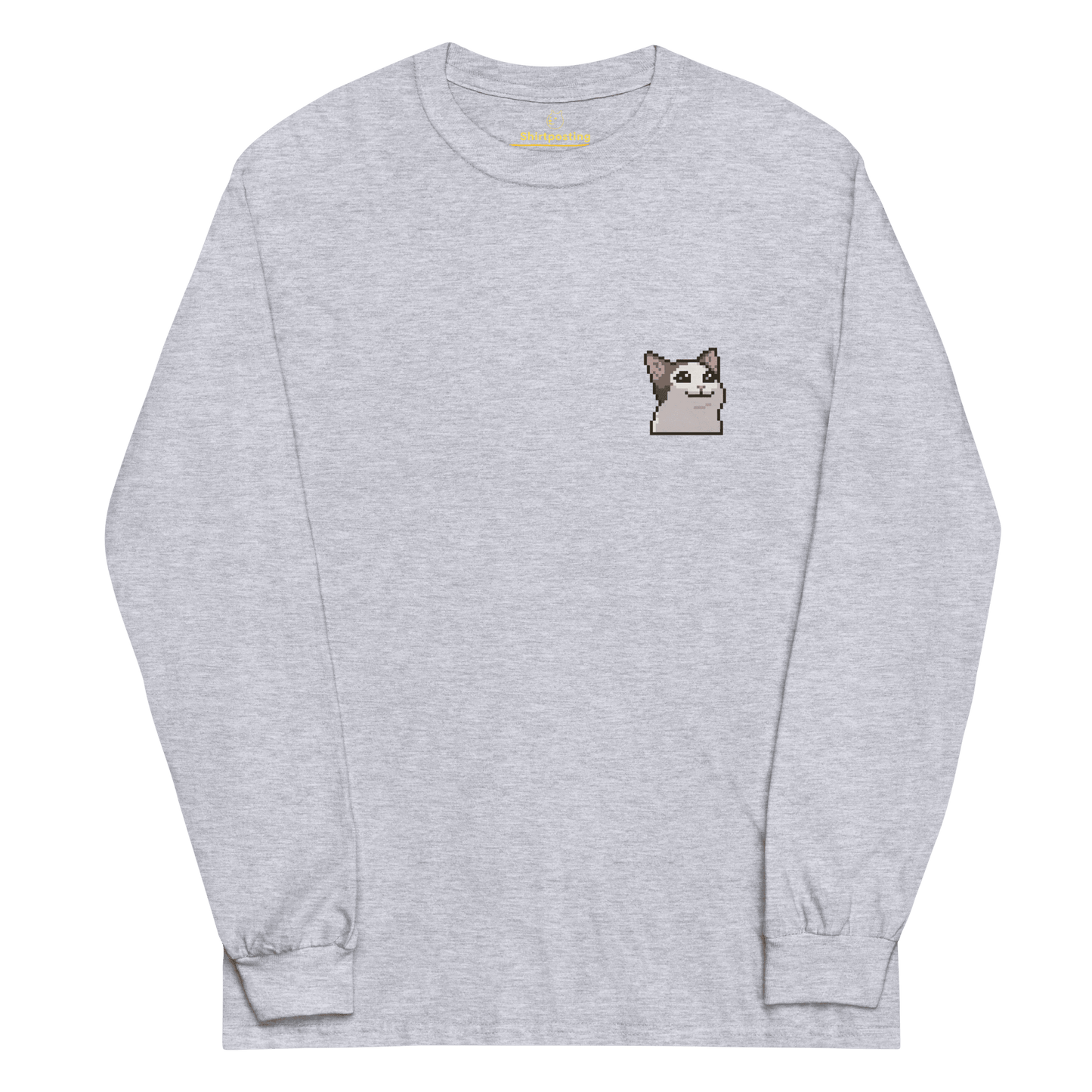 Cat Long Sleeve T-Shirt Meme - Sport Grey | Shirtposting