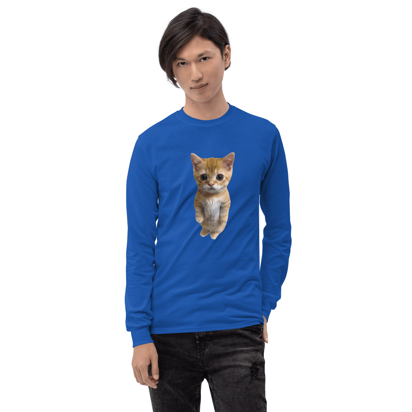 Cat Long Sleeve T-Shirt Meme - Sport Grey | Shirtposting