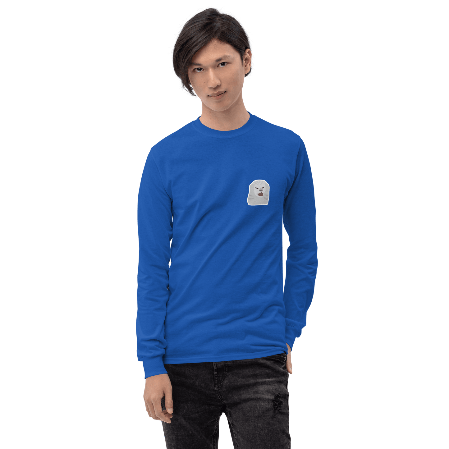 Cat Long Sleeve T-Shirt Meme - Sport Grey | Shirtposting