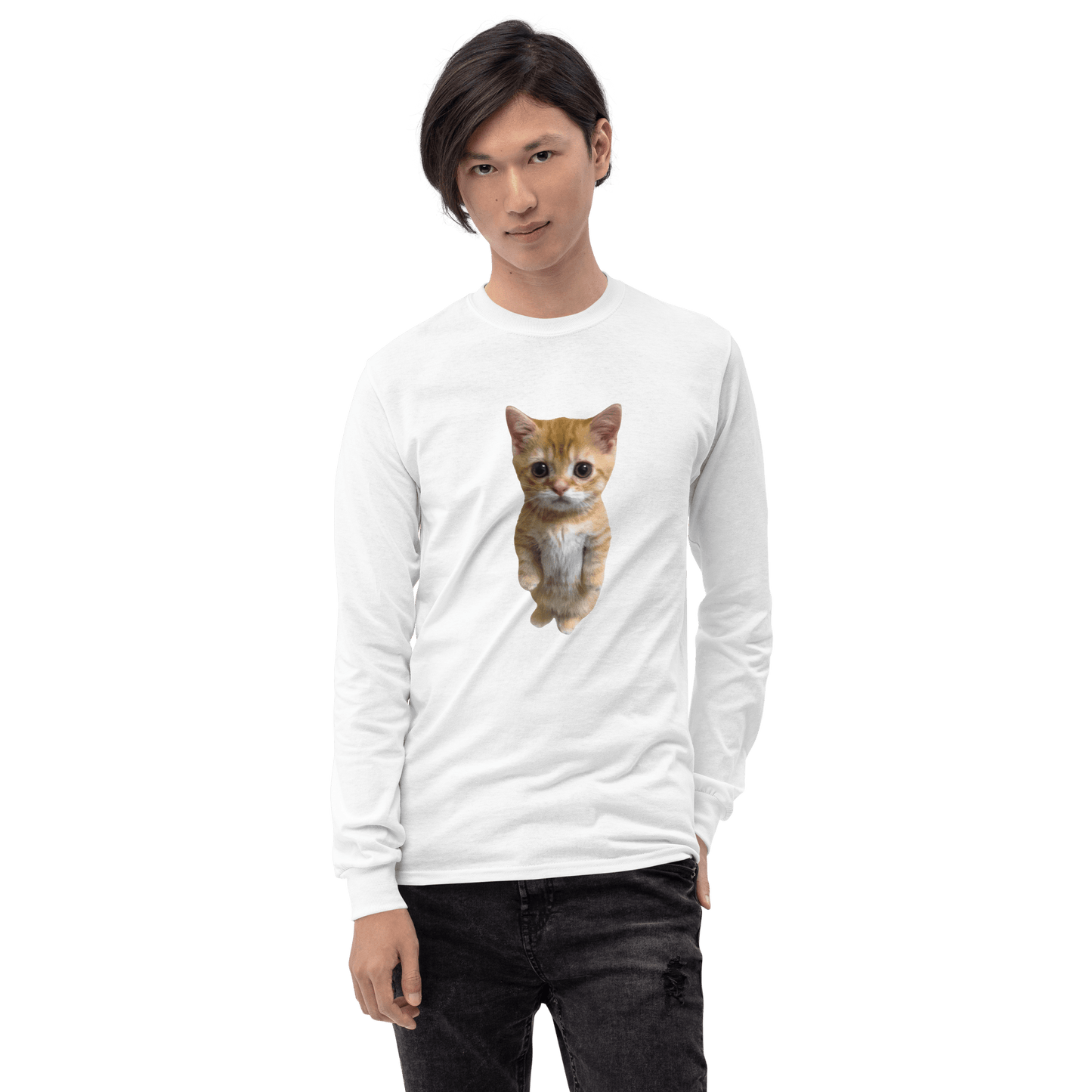 Cat Long Sleeve T-Shirt Meme - Sport Grey | Shirtposting