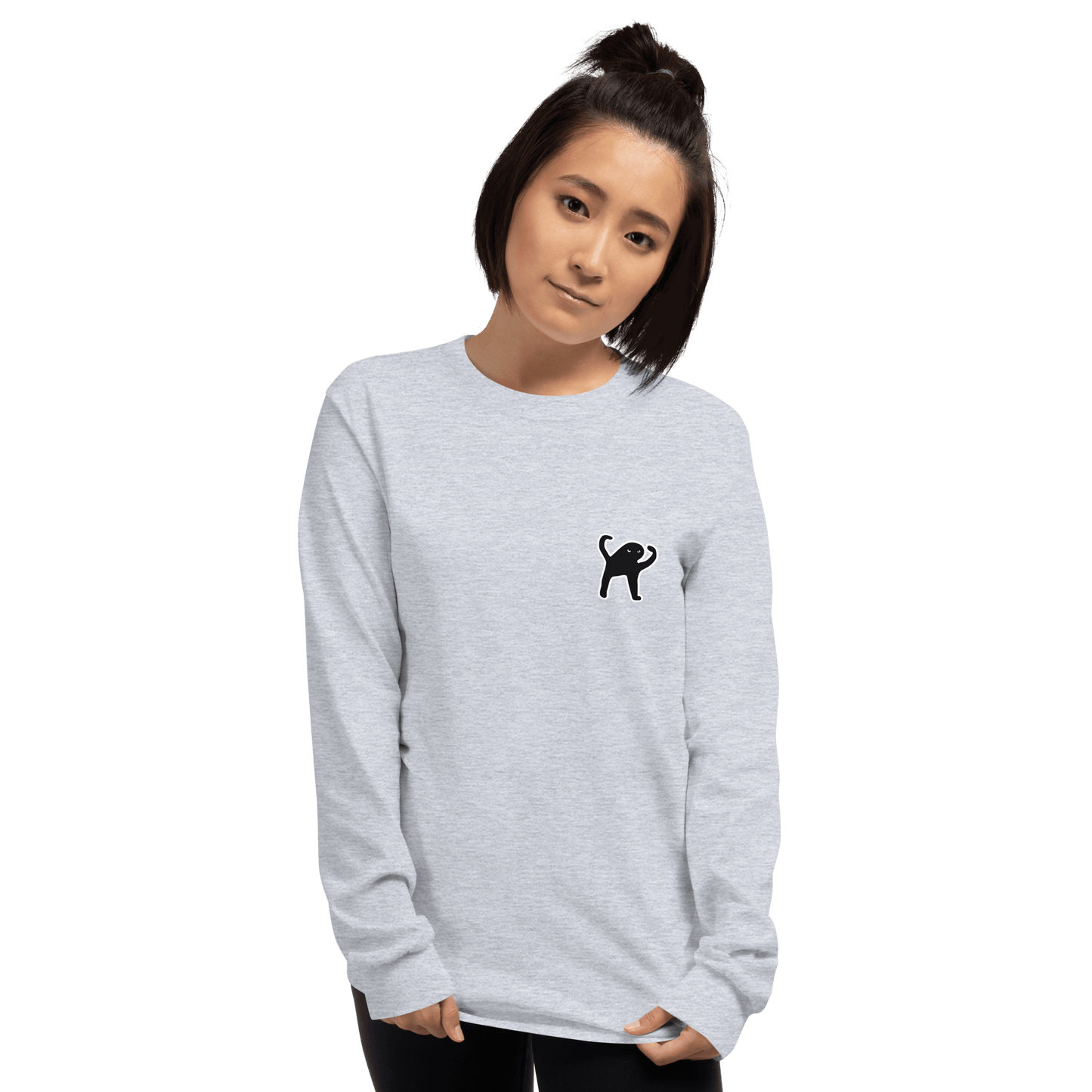 Cat Long Sleeve T-Shirt Meme - Sport Grey | Shirtposting
