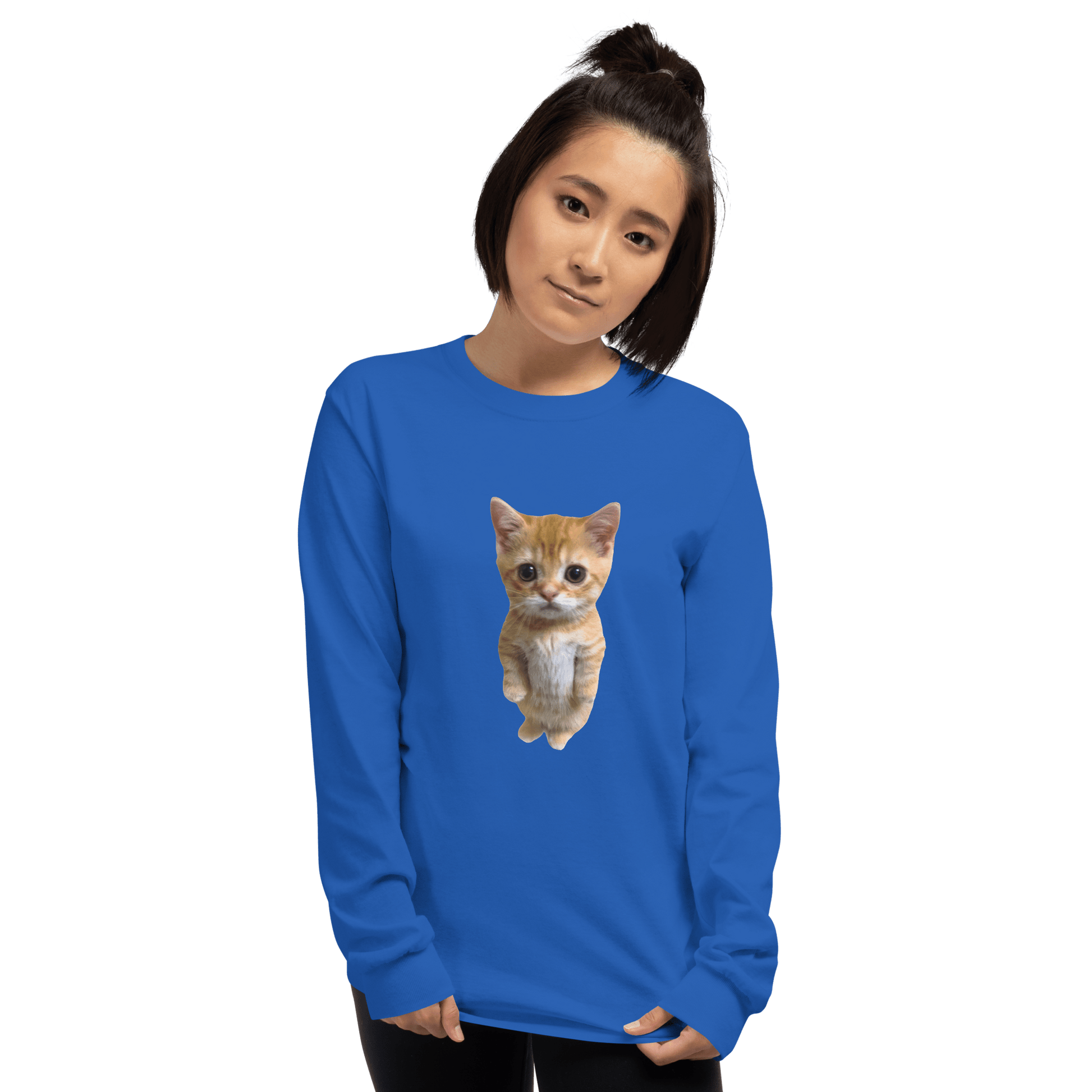 Cat Long Sleeve T-Shirt Meme - Sport Grey | Shirtposting