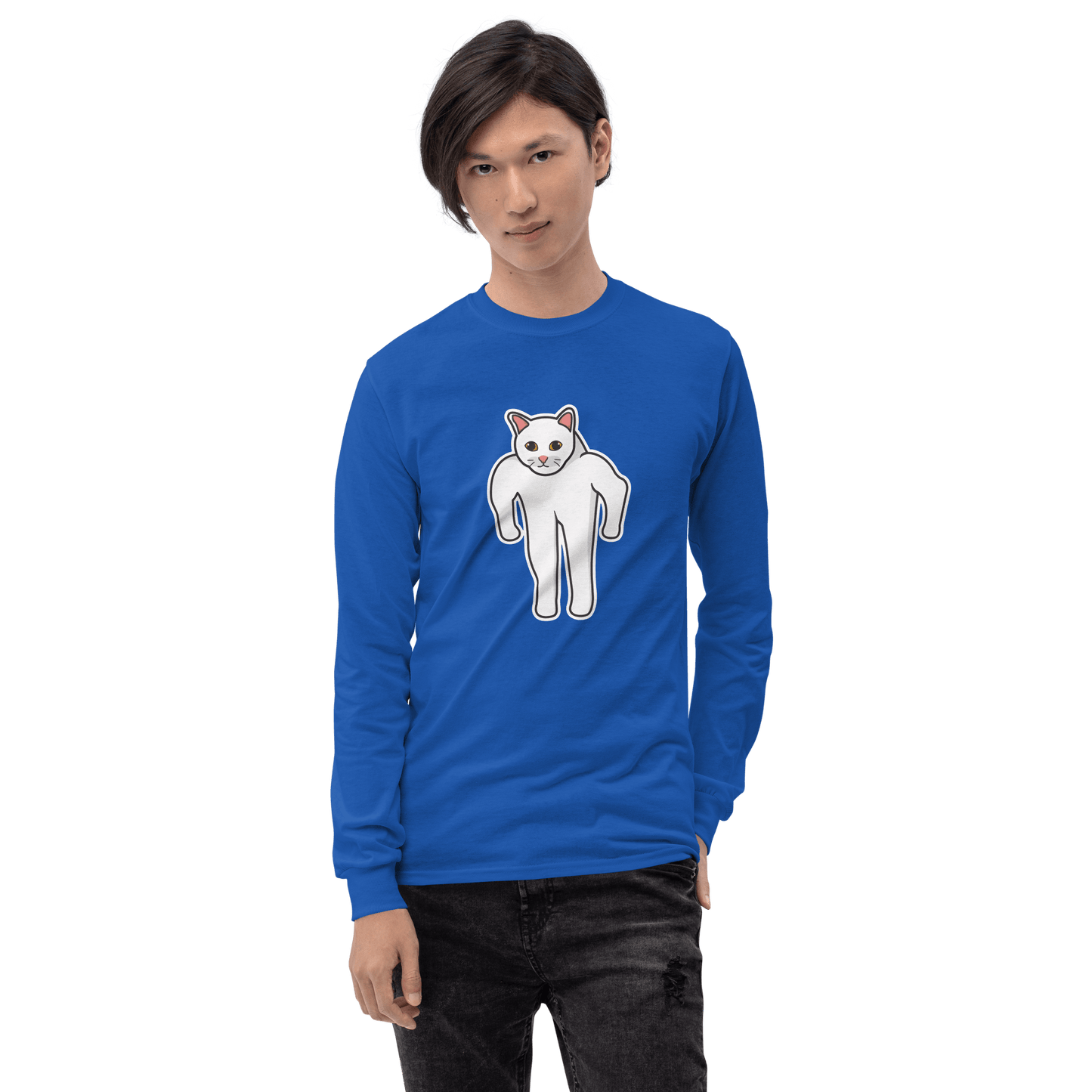Cat Long Sleeve T-Shirt Meme - Sport Grey | Shirtposting