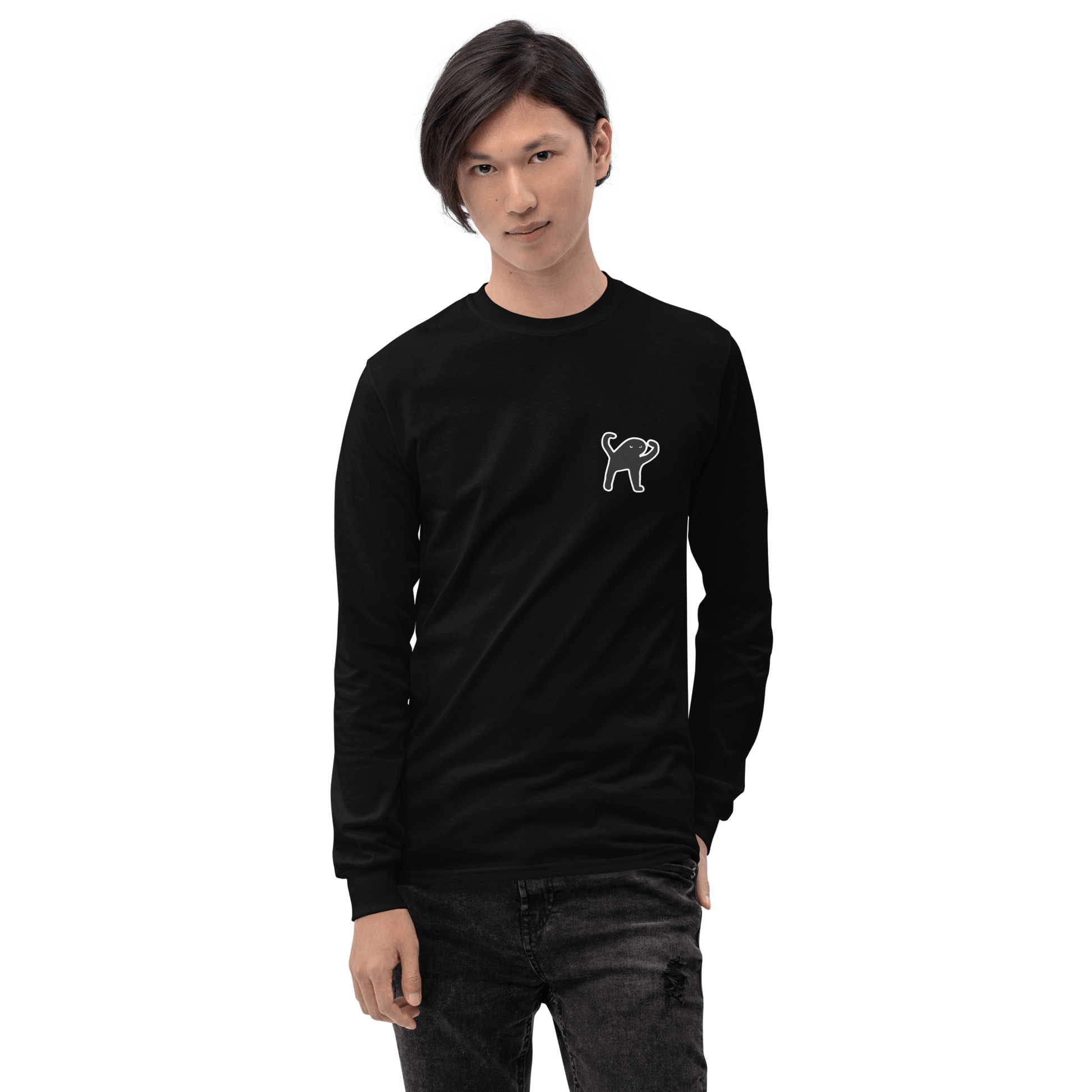 Cat Long Sleeve T-Shirt Meme - Sport Grey | Shirtposting