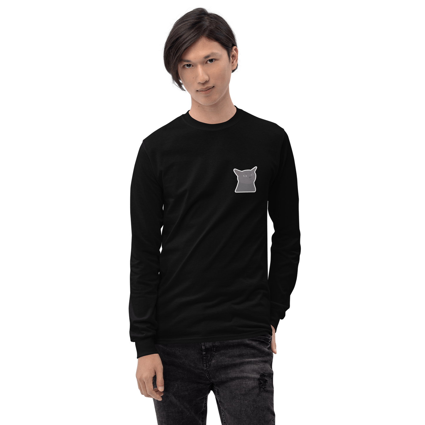 Cat Long Sleeve T-Shirt Meme - Sport Grey | Shirtposting