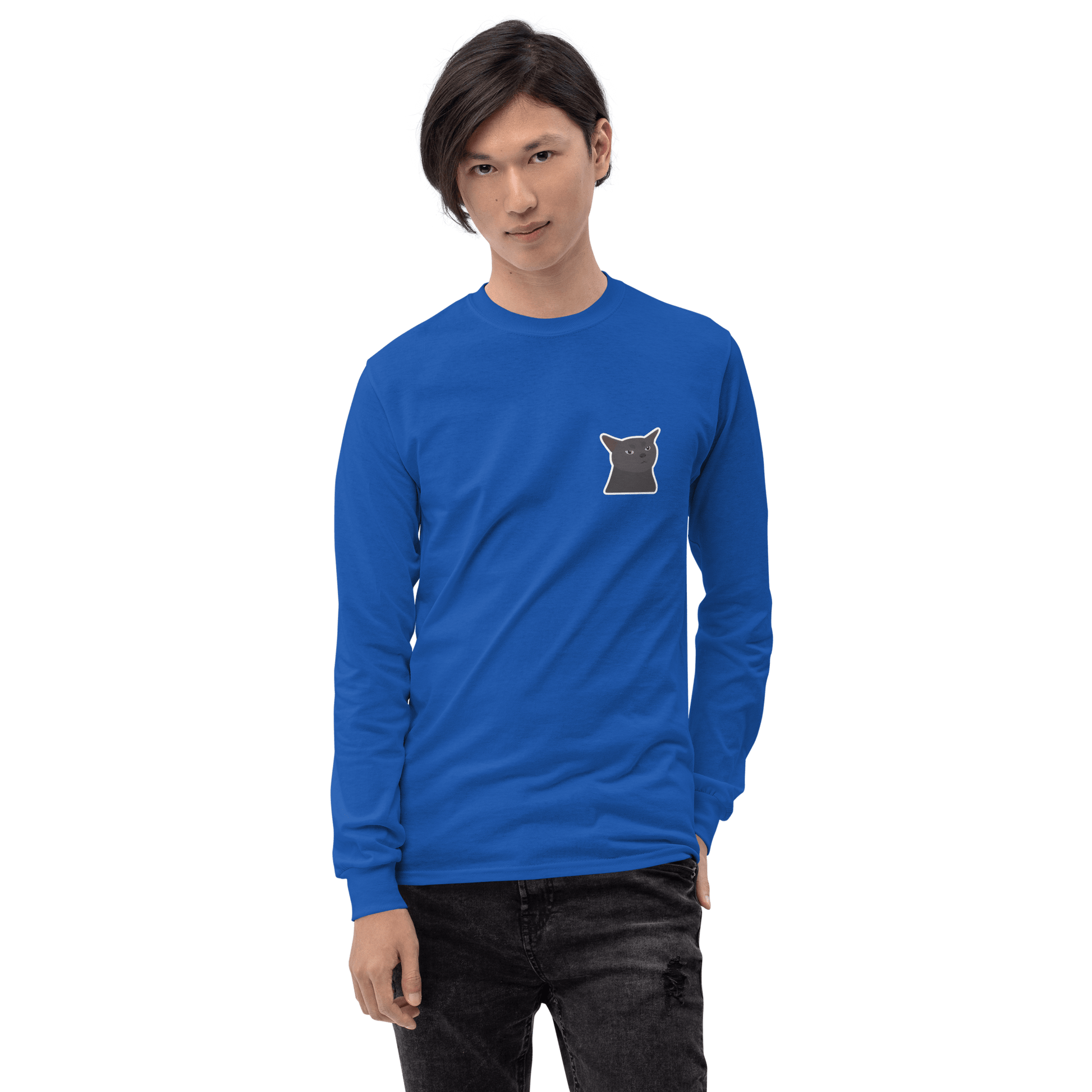 Cat Long Sleeve T-Shirt Meme - Sport Grey | Shirtposting