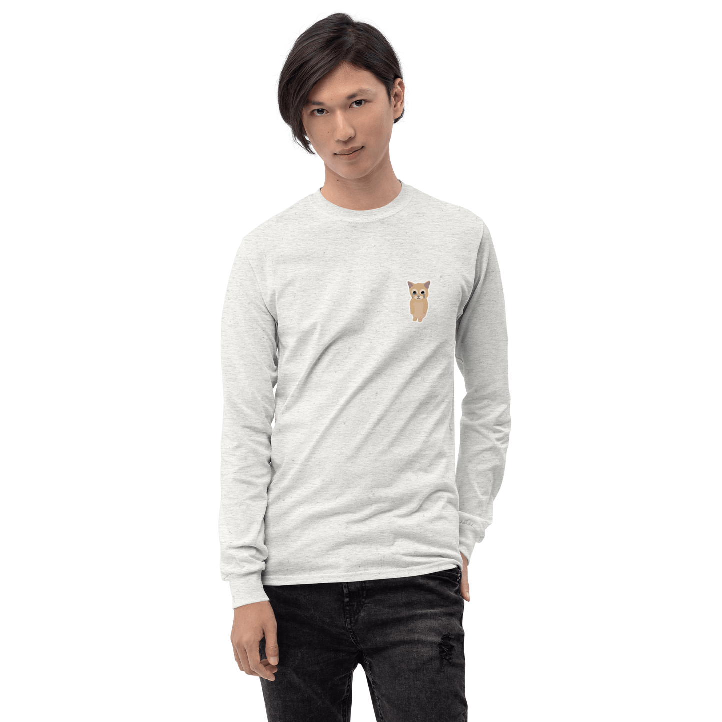 Cat Long Sleeve T-Shirt Meme - Sport Grey | Shirtposting