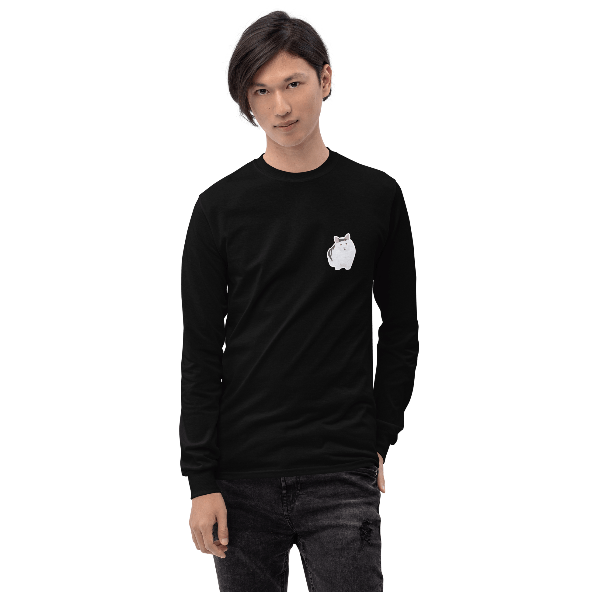 Cat Long Sleeve T-Shirt Meme - Sport Grey | Shirtposting