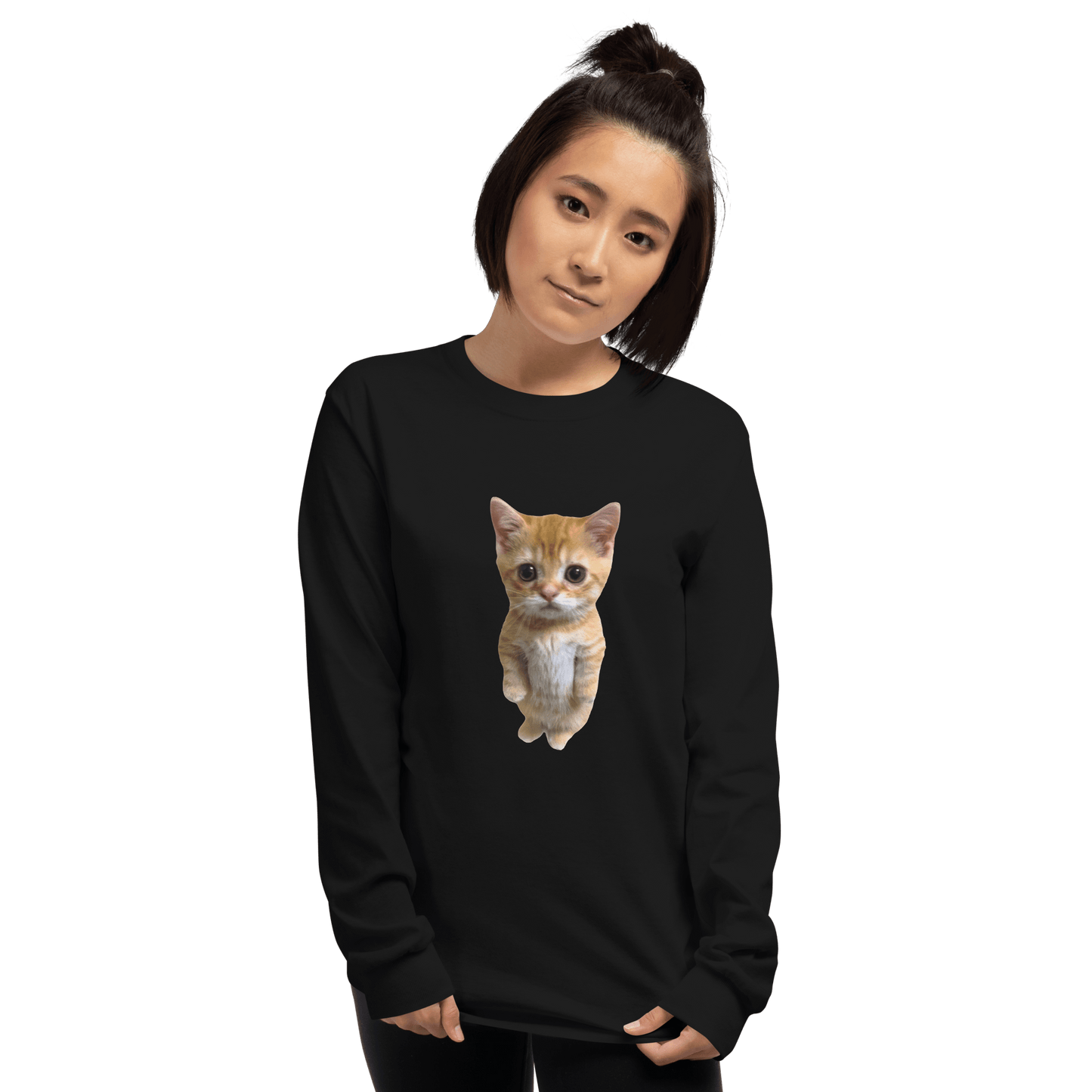 Cat Long Sleeve T-Shirt Meme - Sport Grey | Shirtposting