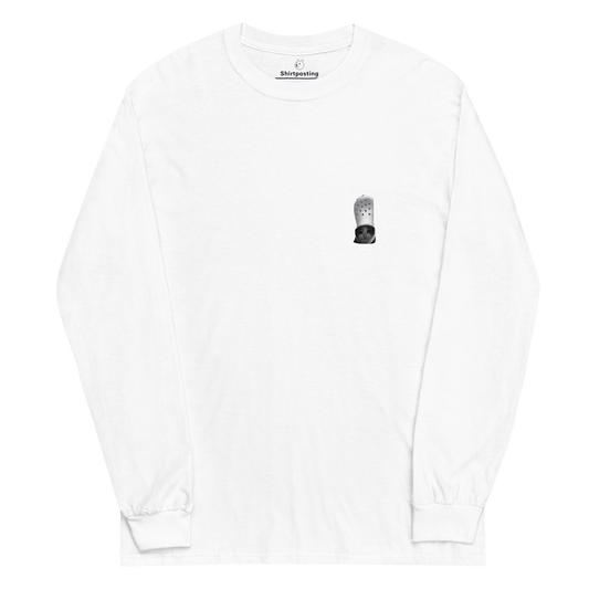 Cat Long Sleeve T-Shirt Meme - White | Shirtposting