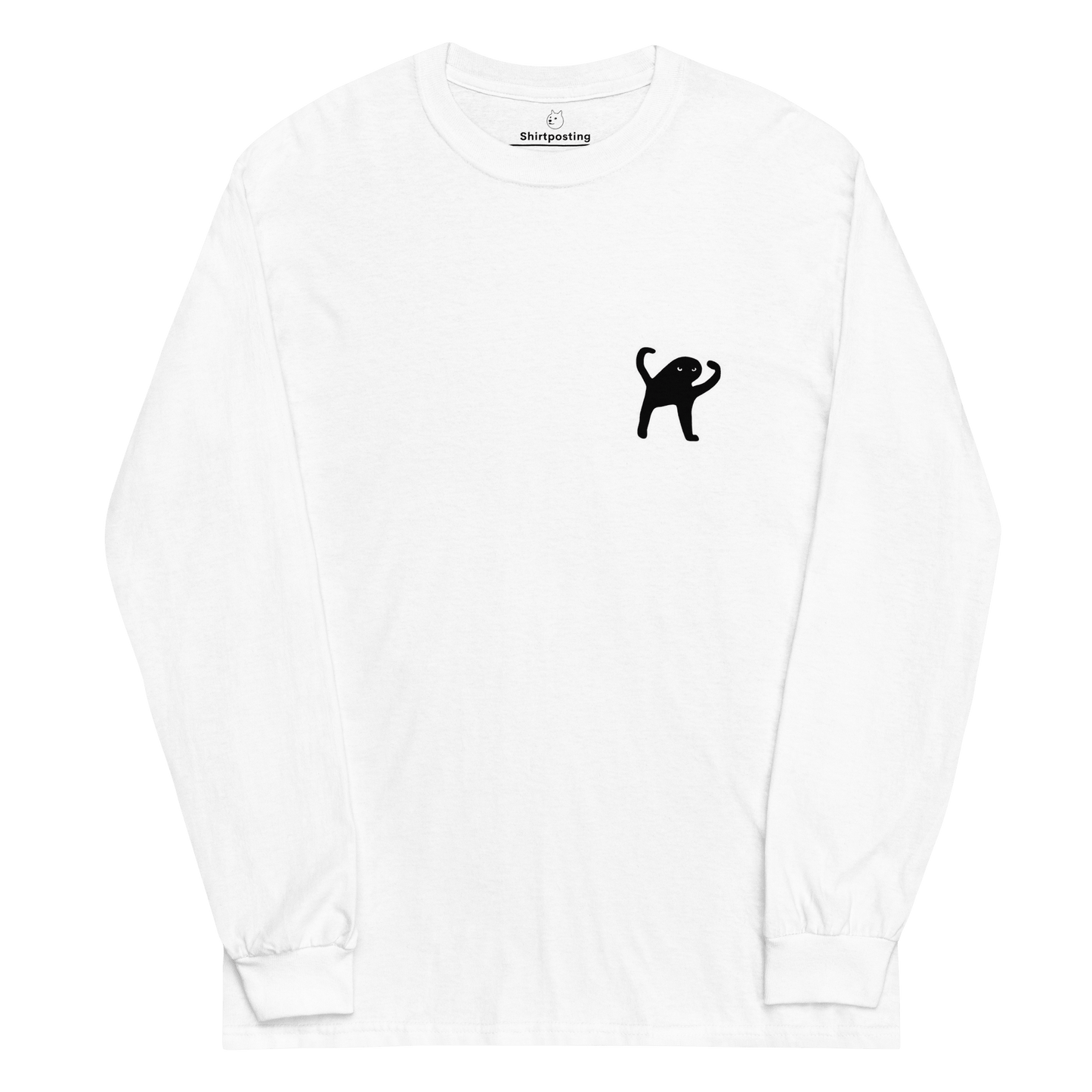 Cat Long Sleeve T-Shirt Meme - White | Shirtposting