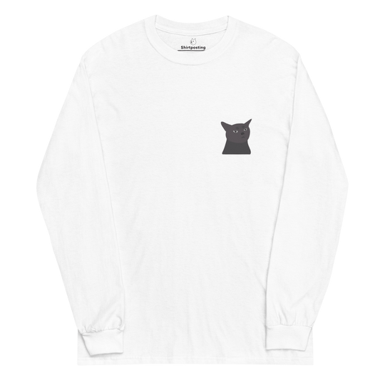 Cat Long Sleeve T-Shirt Meme - White | Shirtposting